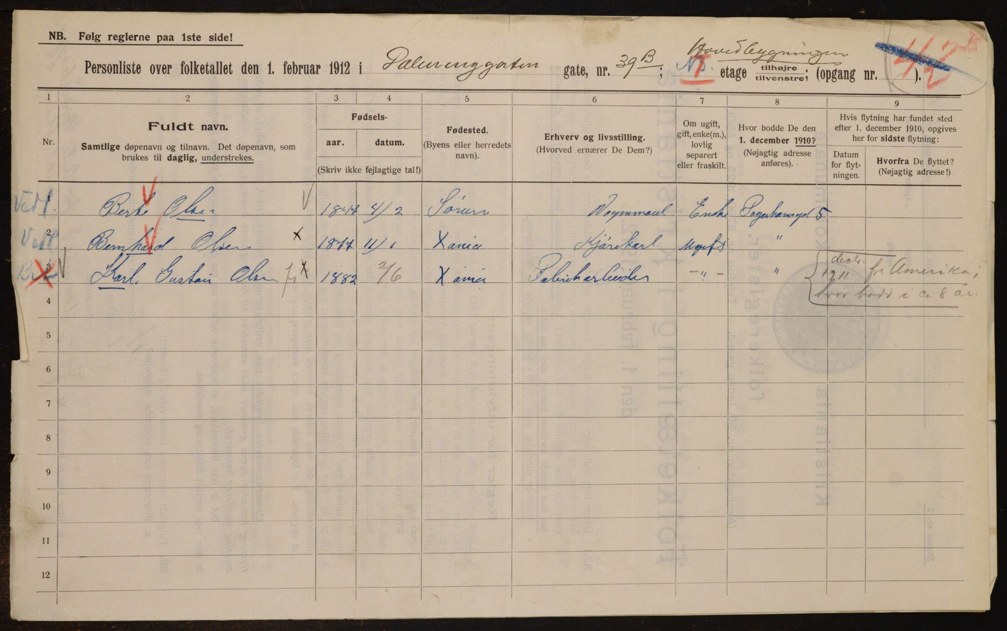 OBA, Municipal Census 1912 for Kristiania, 1912, p. 17785