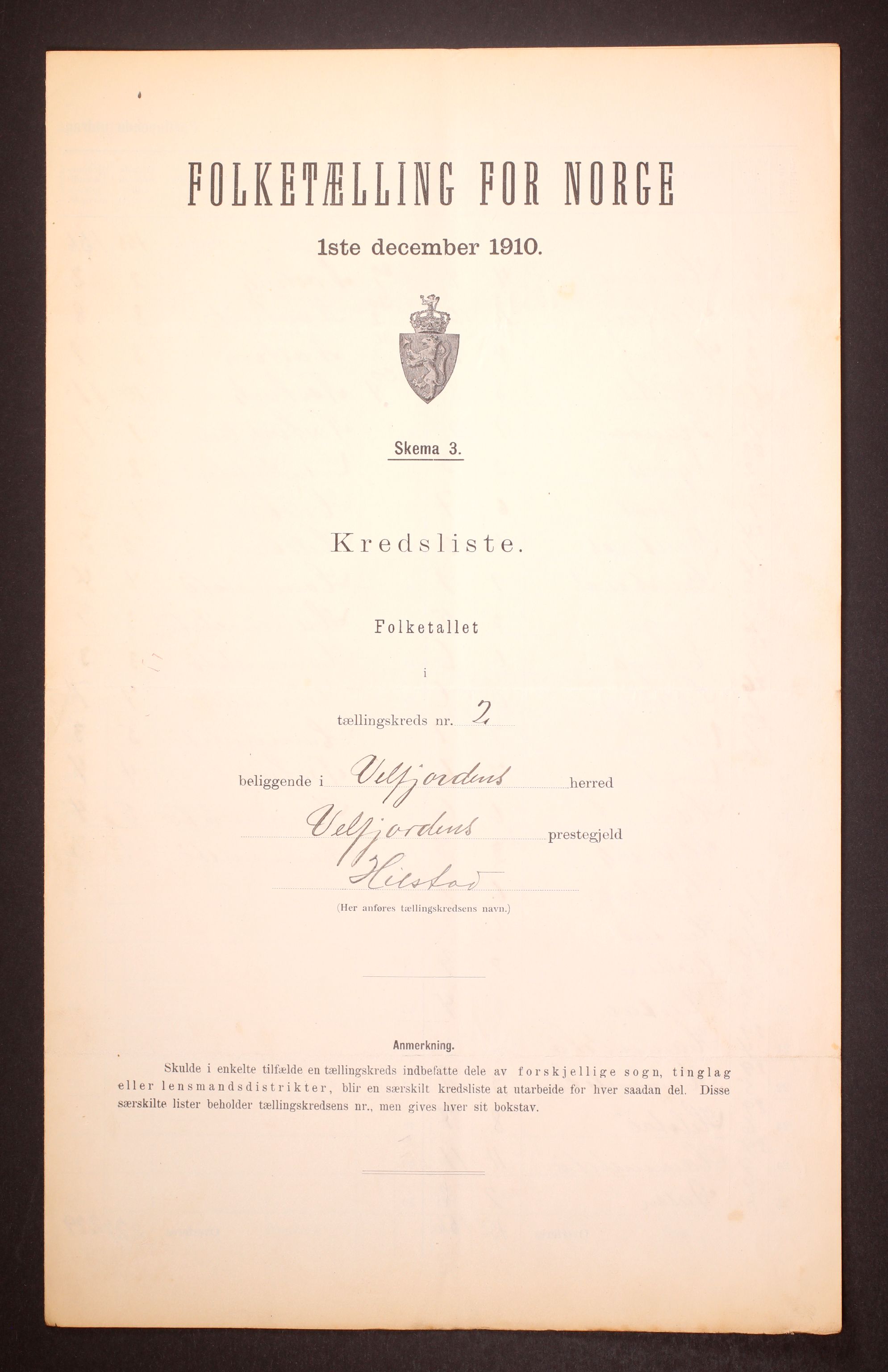 RA, 1910 census for Velfjord, 1910, p. 7