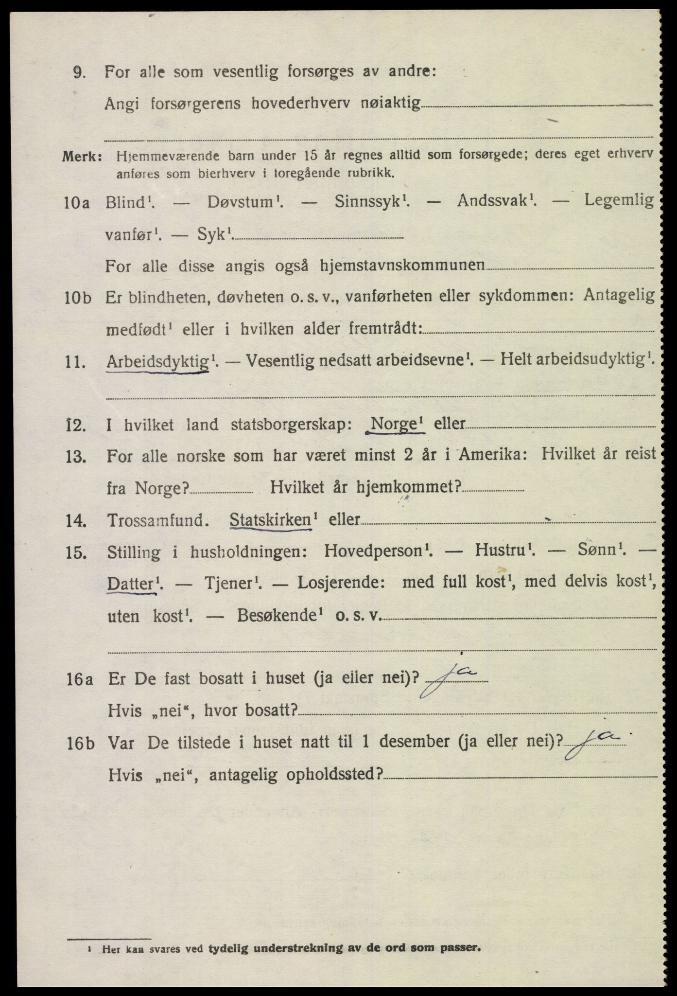 SAK, 1920 census for Sør-Audnedal, 1920, p. 7030