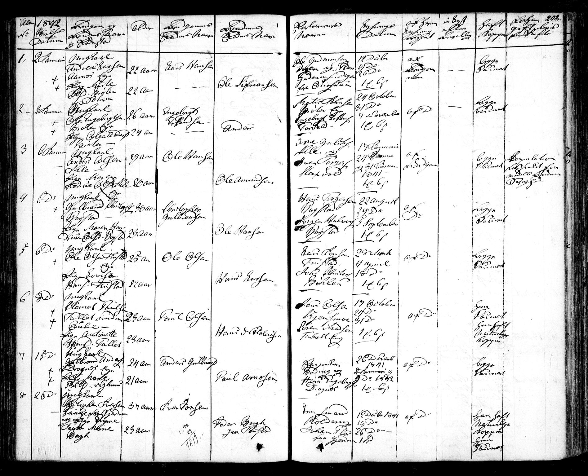 Nes prestekontor Kirkebøker, AV/SAO-A-10410/F/Fa/L0006: Parish register (official) no. I 6, 1833-1845, p. 202