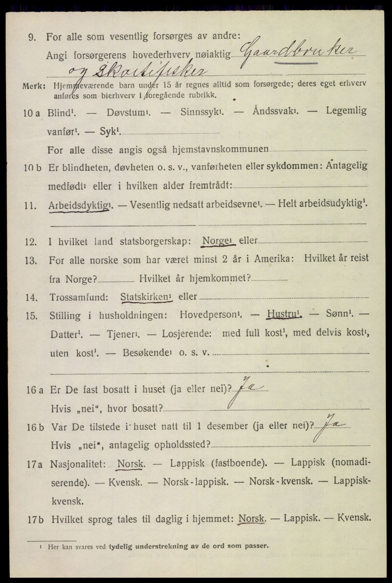 SAT, 1920 census for Vågan, 1920, p. 8850