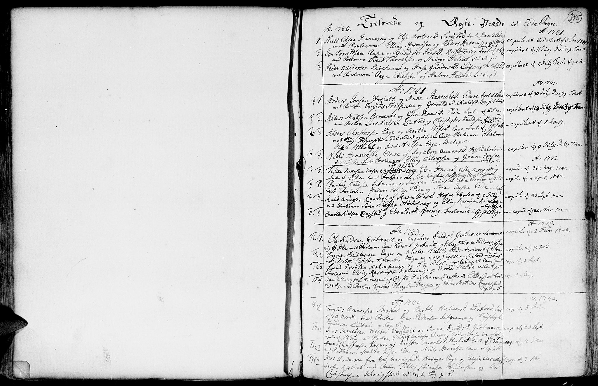 Hommedal sokneprestkontor, SAK/1111-0023/F/Fa/Fab/L0002: Parish register (official) no. A 2 /2, 1740-1823, p. 345