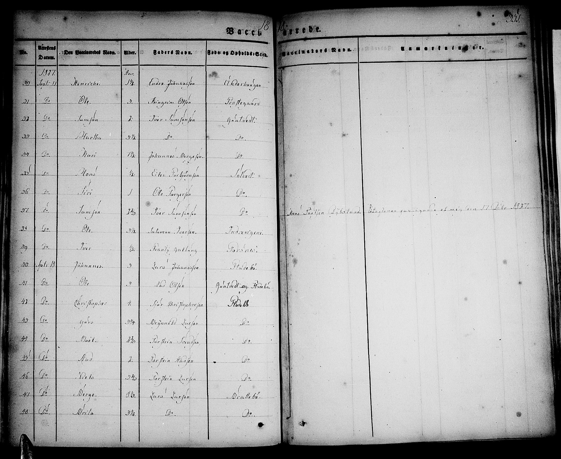 Strandebarm sokneprestembete, AV/SAB-A-78401/H/Haa: Parish register (official) no. A 6, 1826-1843, p. 351