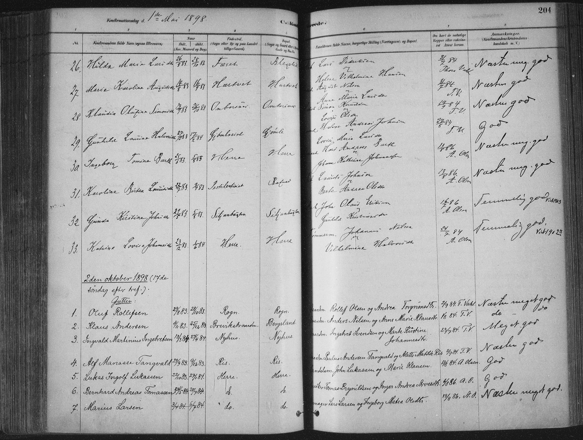 Bamble kirkebøker, AV/SAKO-A-253/F/Fa/L0007: Parish register (official) no. I 7, 1878-1888, p. 204