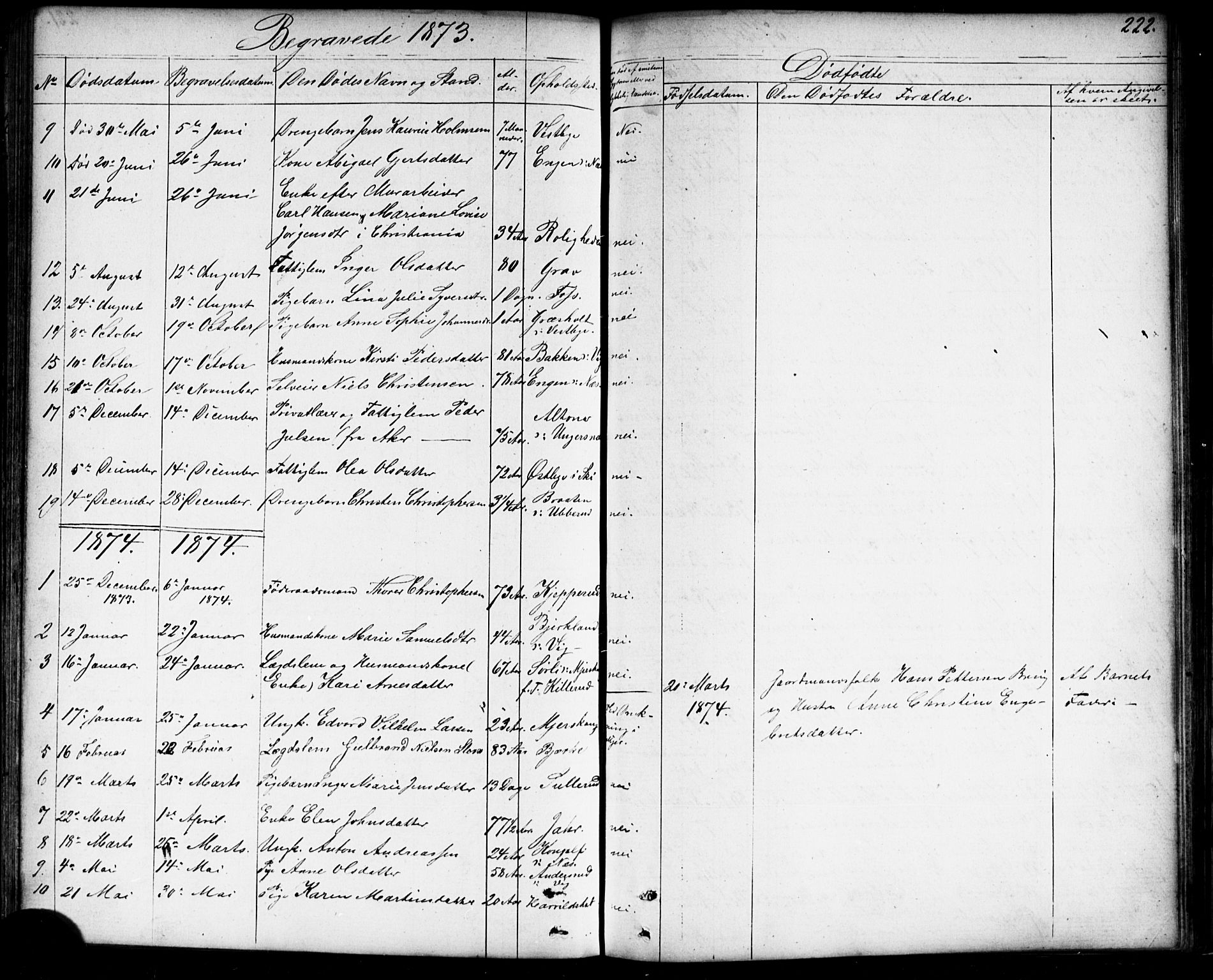 Enebakk prestekontor Kirkebøker, SAO/A-10171c/G/Gb/L0001: Parish register (copy) no. II 1, 1859-1890, p. 222