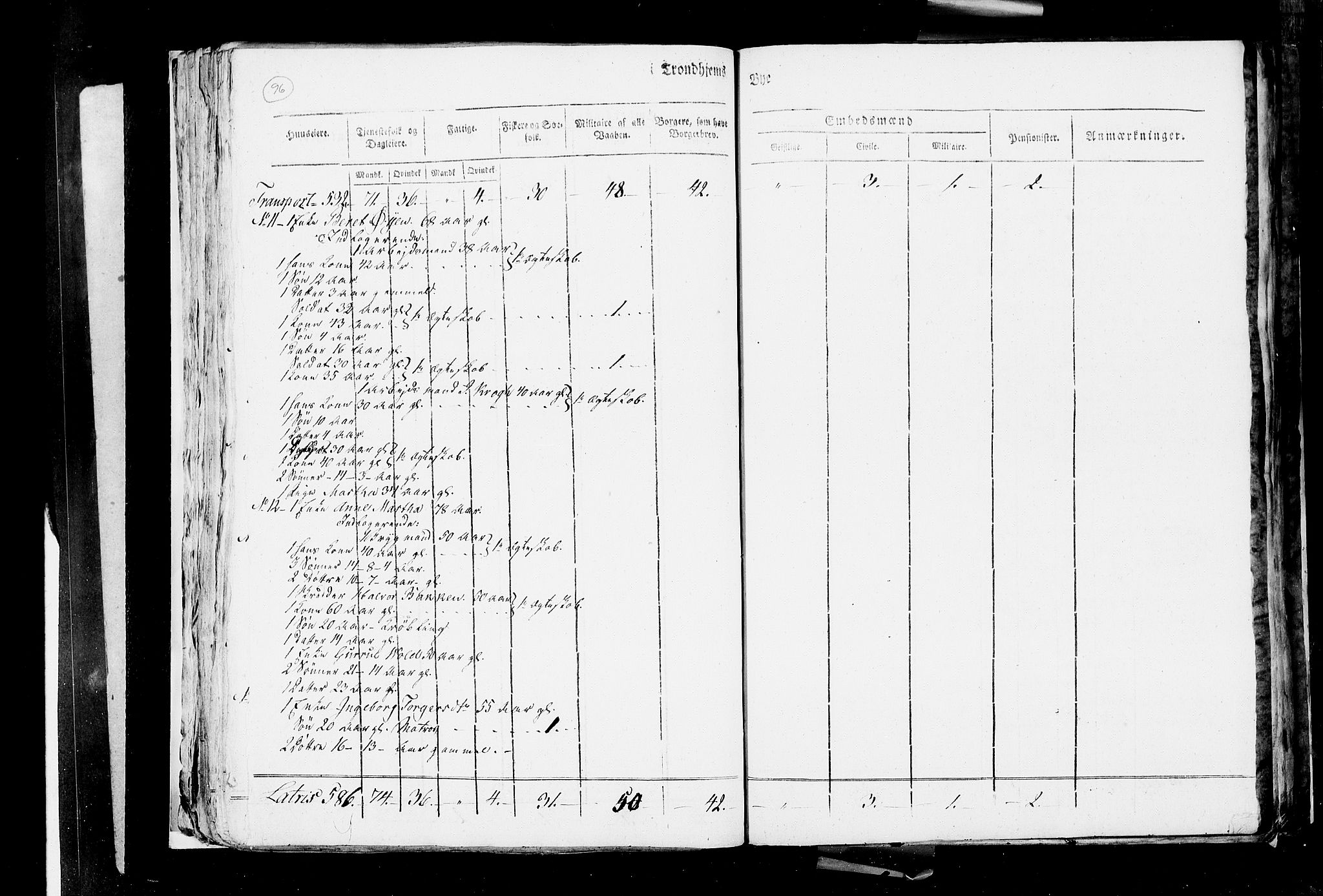 RA, Census 1815, vol. 4: Trondheim, 1815, p. 100