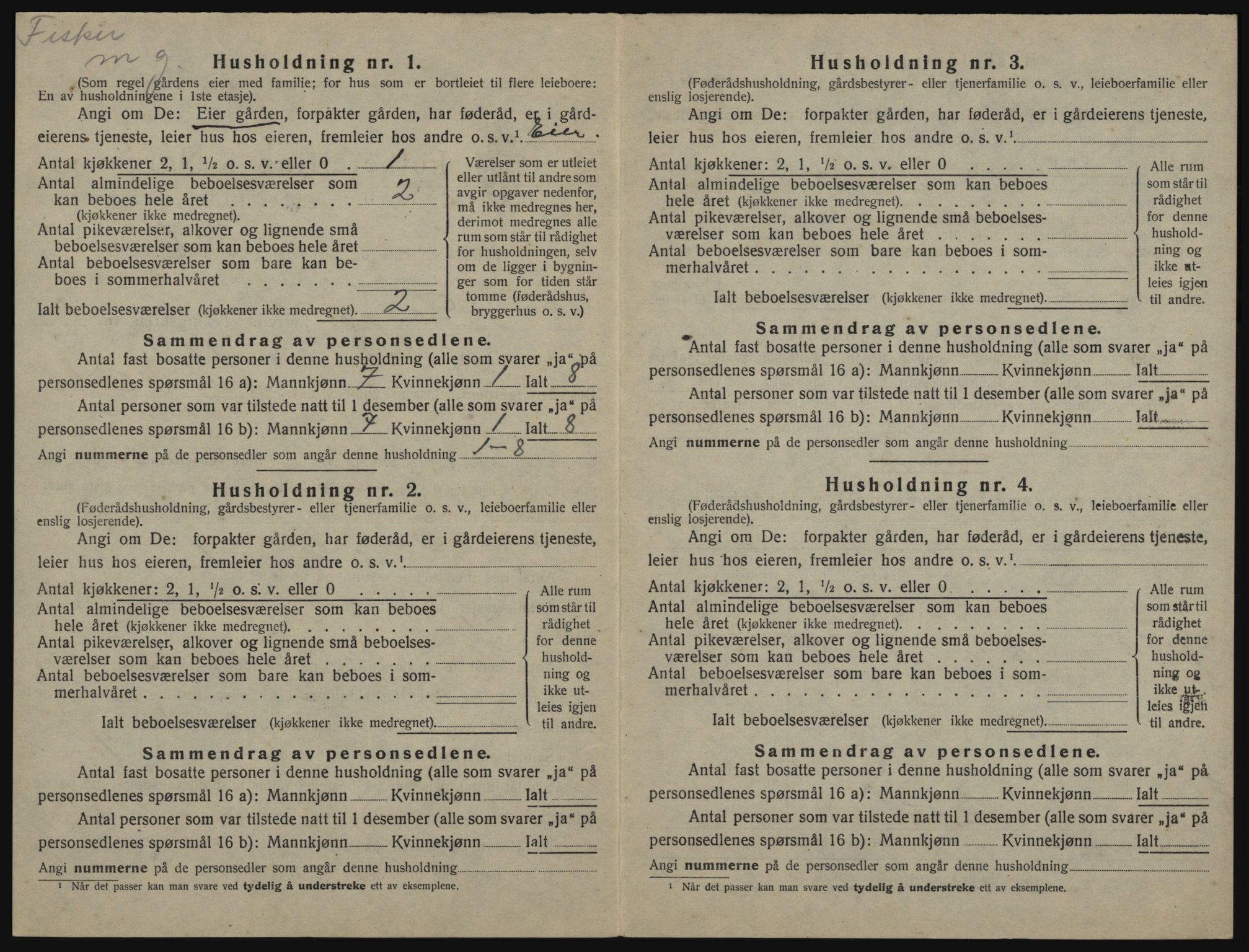 SATØ, 1920 census for Loppa, 1920, p. 45