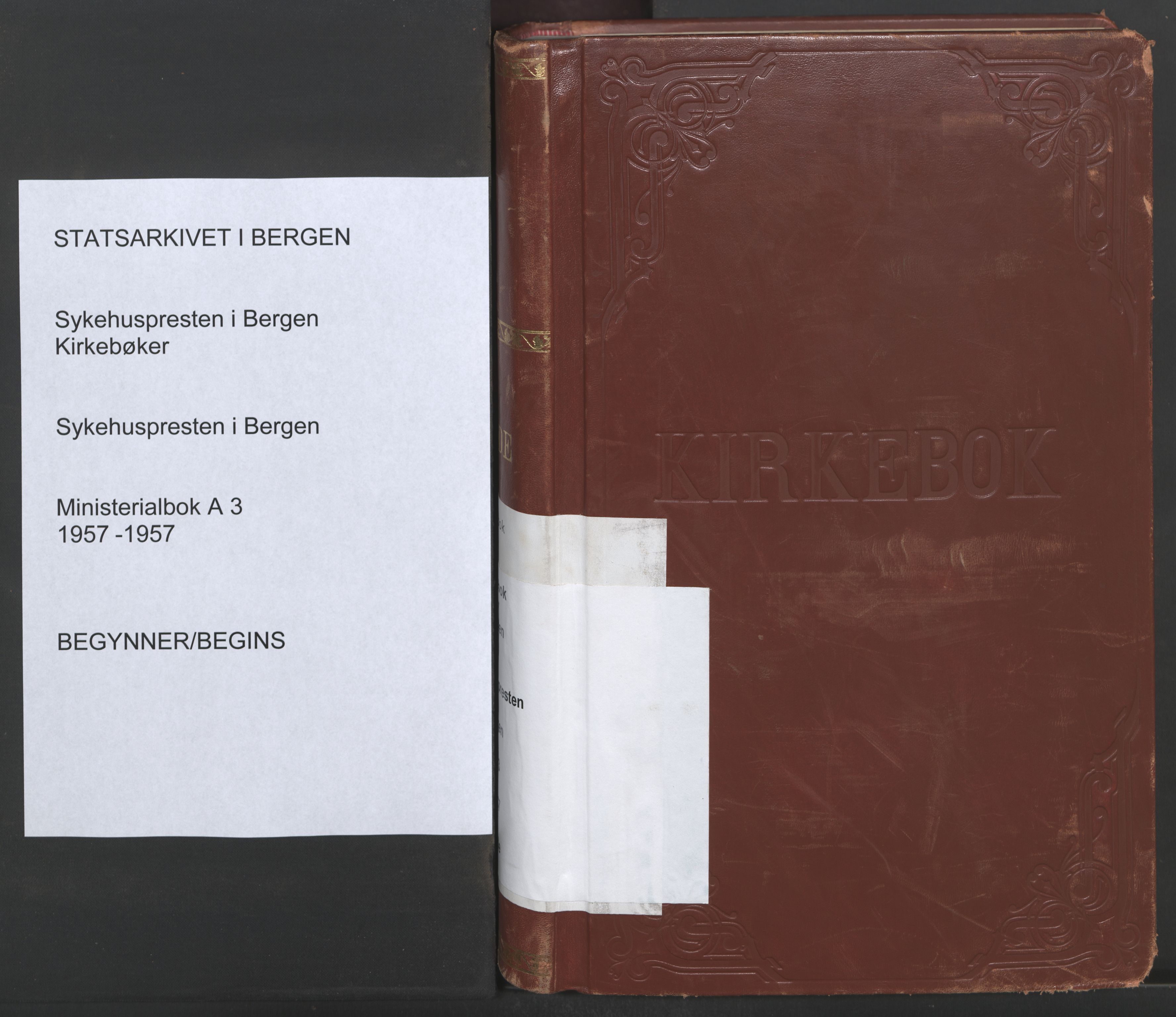 Sykehuspresten i Bergen*, SAB/-: Parish register (official) no. A 3, 1957-1957