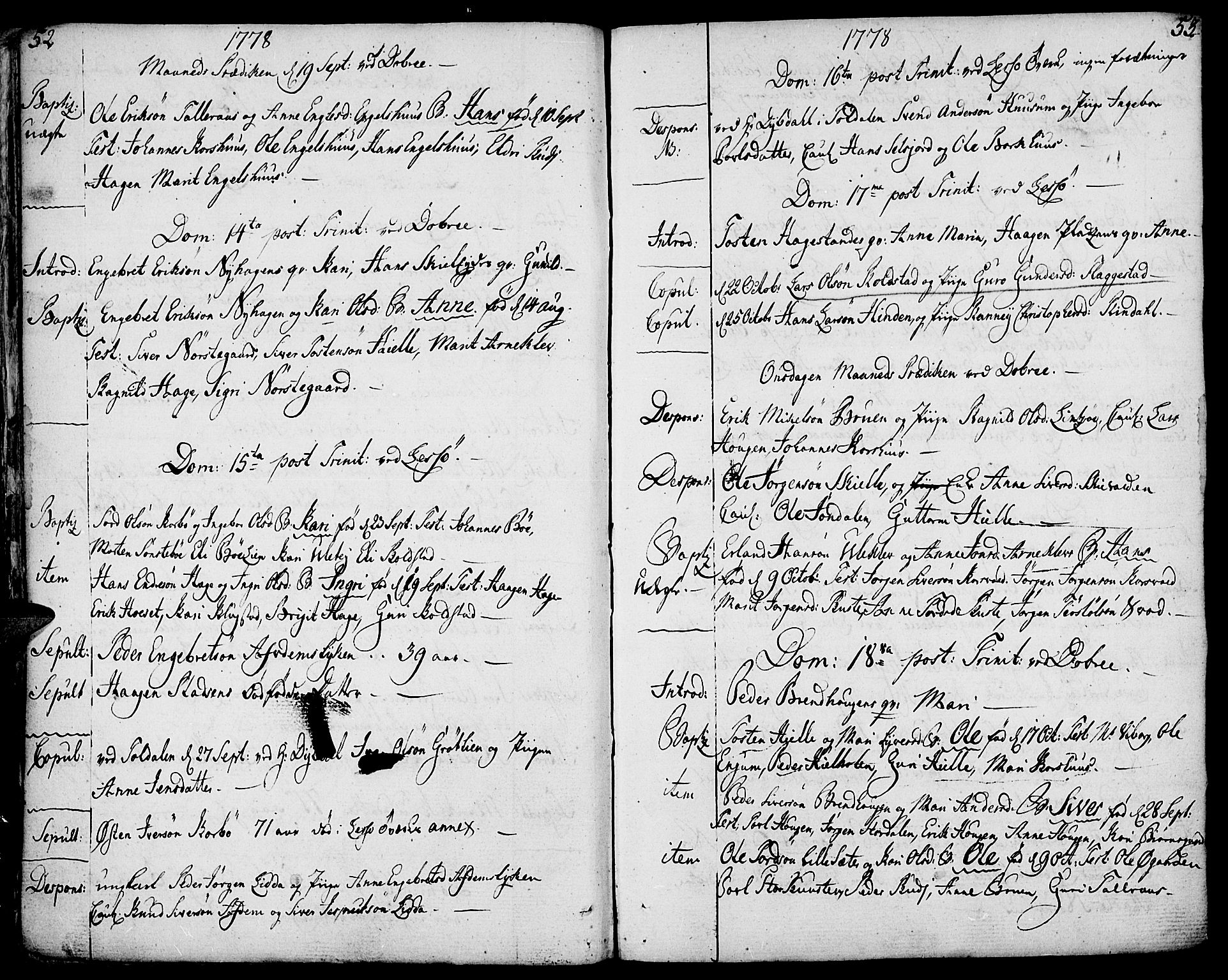 Lesja prestekontor, AV/SAH-PREST-068/H/Ha/Haa/L0003: Parish register (official) no. 3, 1777-1819, p. 52-53