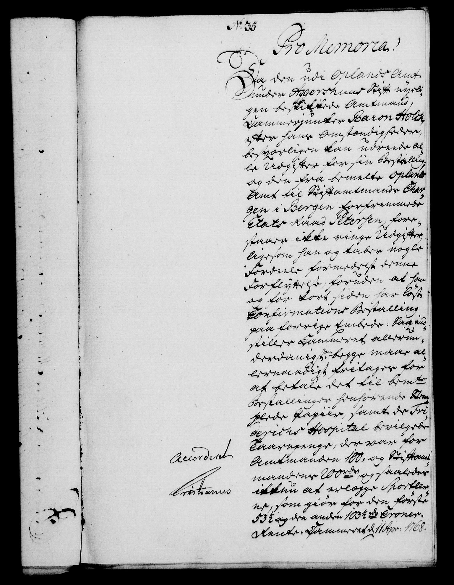 Rentekammeret, Kammerkanselliet, RA/EA-3111/G/Gf/Gfa/L0050: Norsk relasjons- og resolusjonsprotokoll (merket RK 52.50), 1768, p. 165