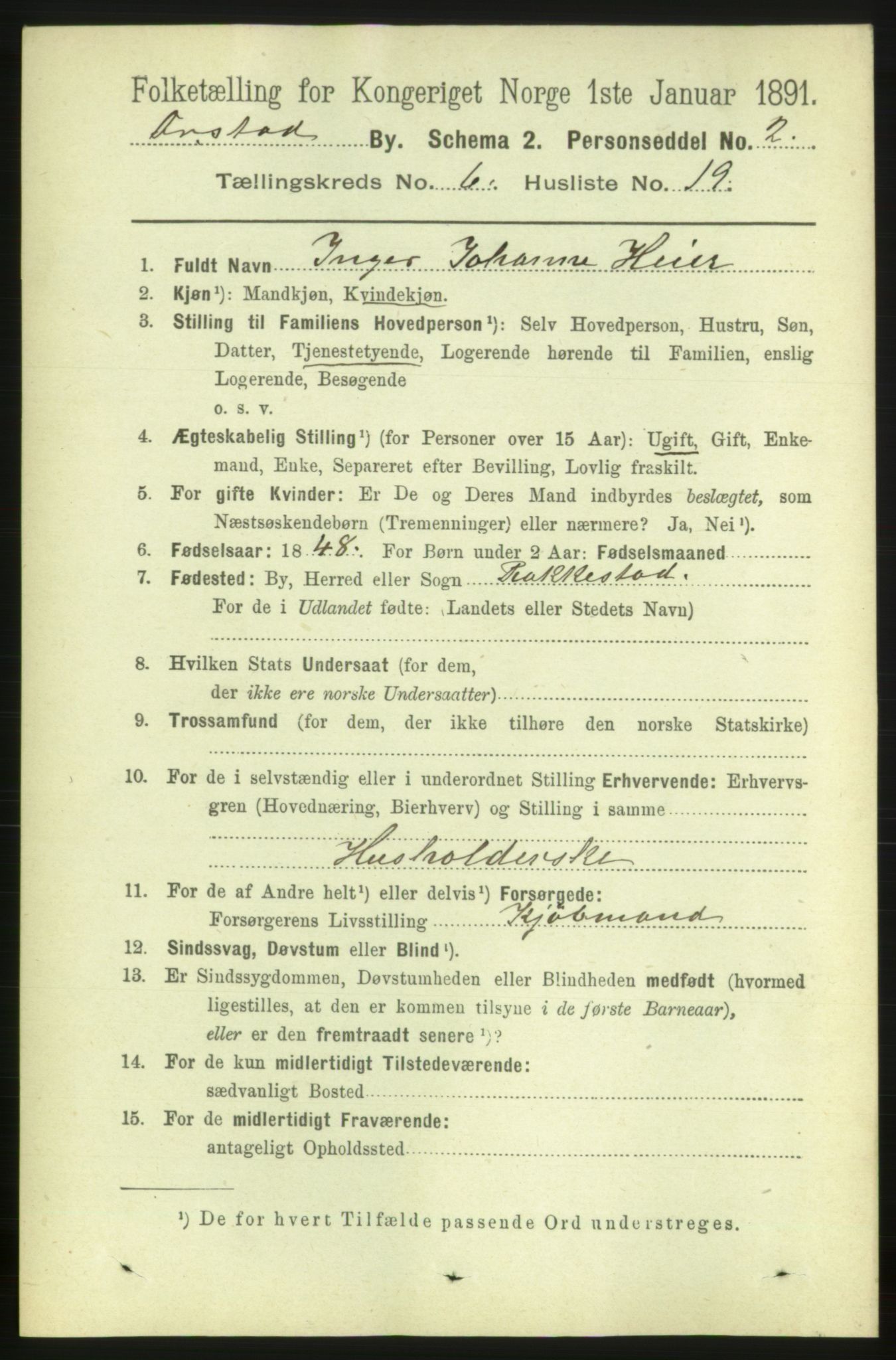 RA, 1891 census for 0103 Fredrikstad, 1891, p. 7819