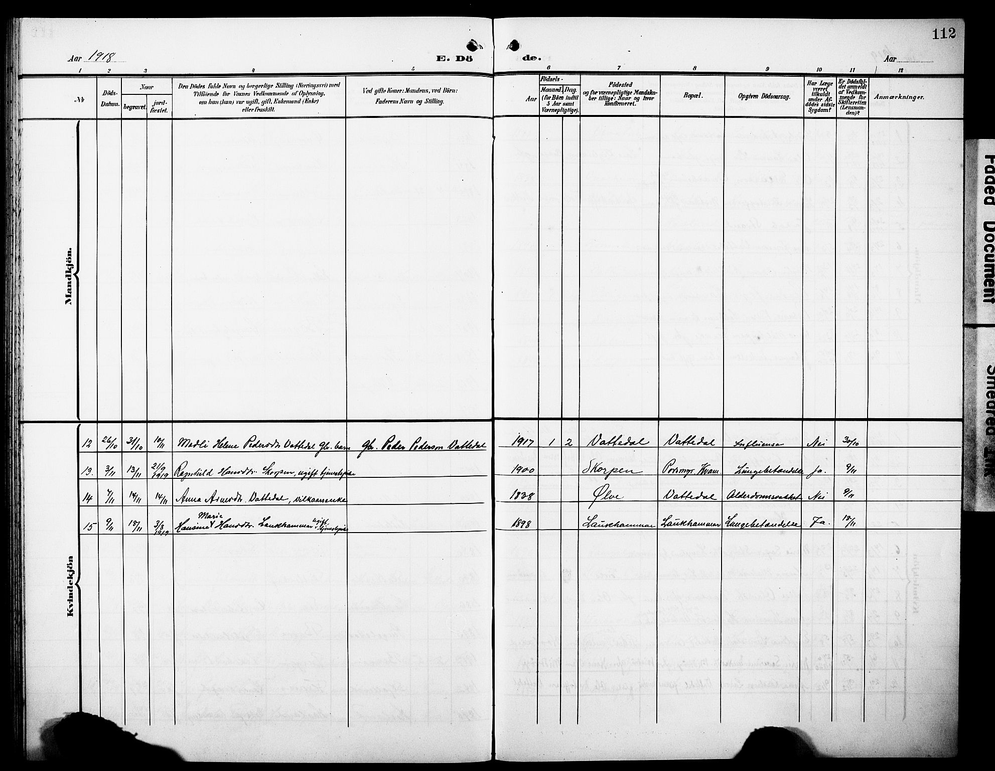 Tysnes sokneprestembete, AV/SAB-A-78601/H/Hab: Parish register (copy) no. C 3, 1908-1924, p. 112