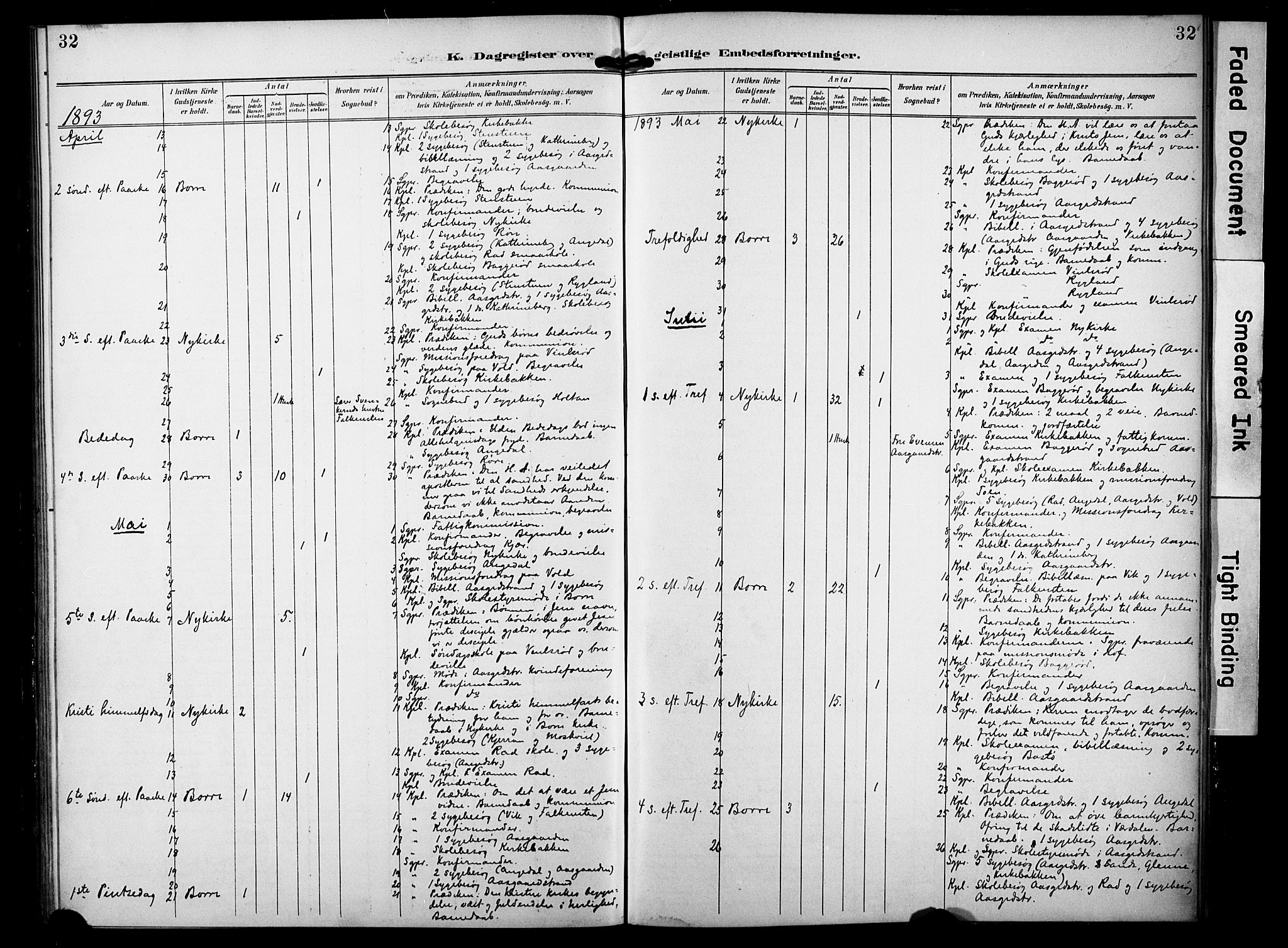Borre kirkebøker, SAKO/A-338/F/Fa/L0010: Parish register (official) no. I 10, 1892-1896, p. 32