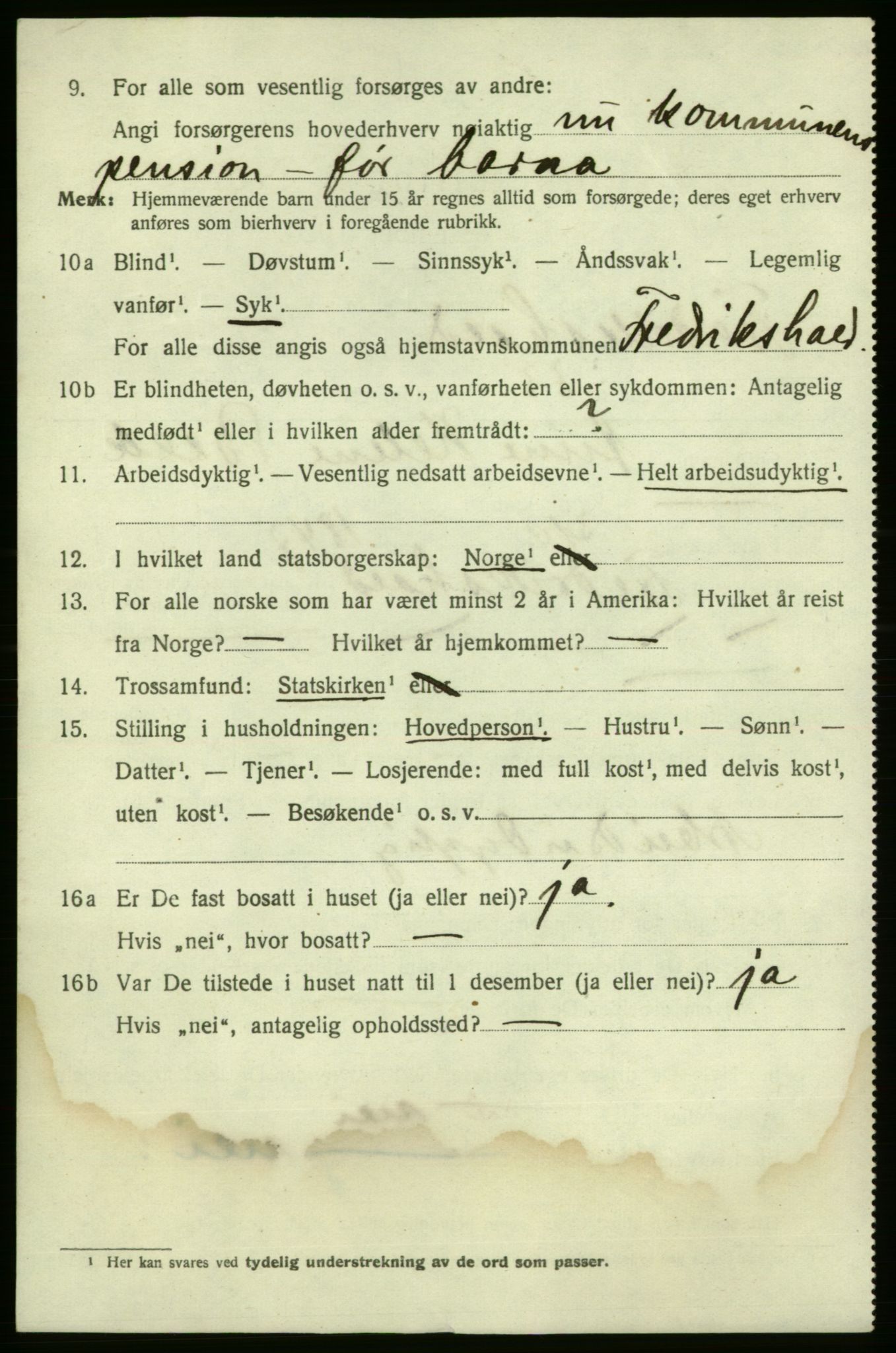 SAO, 1920 census for Fredrikshald, 1920, p. 19756