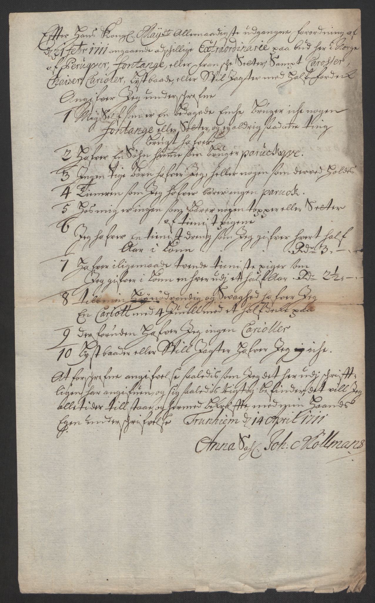 Rentekammeret inntil 1814, Reviderte regnskaper, Byregnskaper, AV/RA-EA-4066/R/Rs/L0507: [S3] Kontribusjonsregnskap, 1699-1711, p. 543