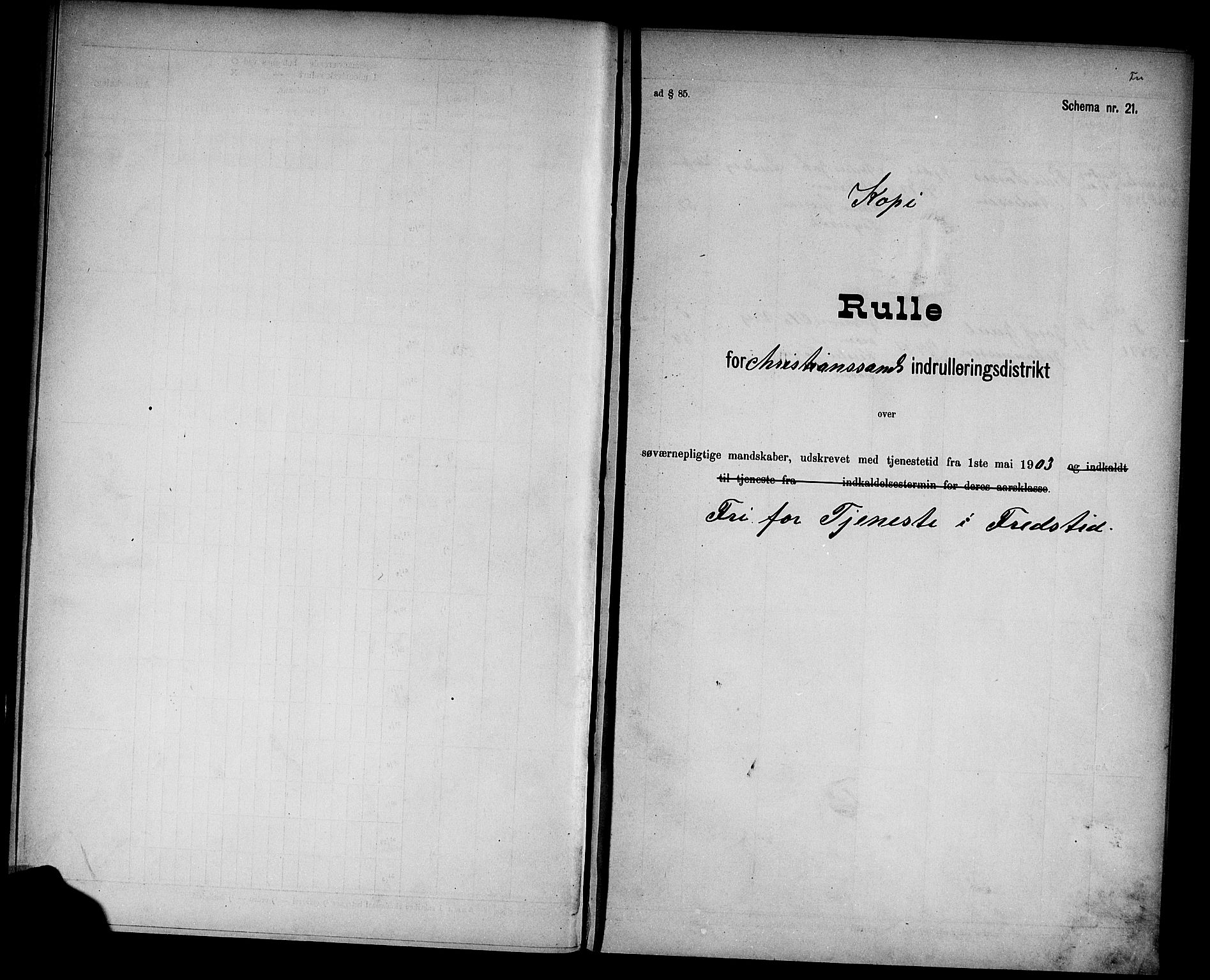 Kristiansand mønstringskrets, SAK/2031-0015/F/Fd/L0005: Rulle sjøvernepliktige, C-5, 1903, p. 45