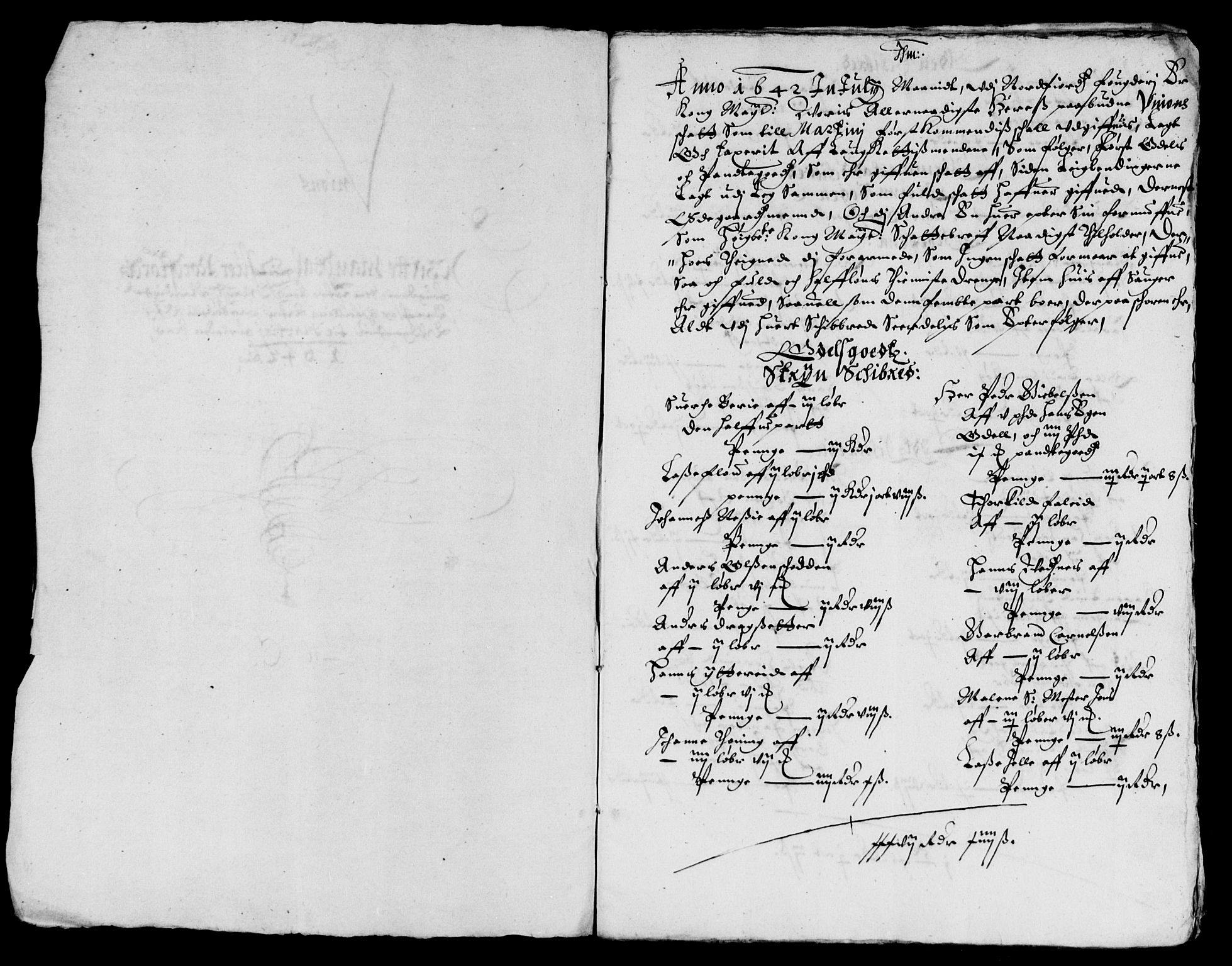 Rentekammeret inntil 1814, Reviderte regnskaper, Lensregnskaper, AV/RA-EA-5023/R/Rb/Rbt/L0094: Bergenhus len, 1642-1643
