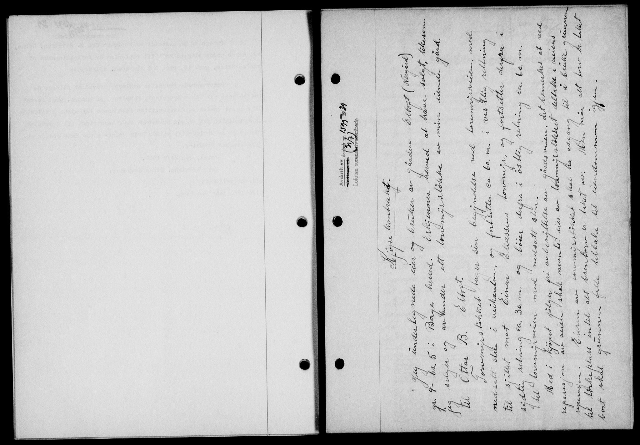 Lofoten sorenskriveri, SAT/A-0017/1/2/2C/L0006a: Mortgage book no. 6a, 1939-1939, Diary no: : 1599/1939