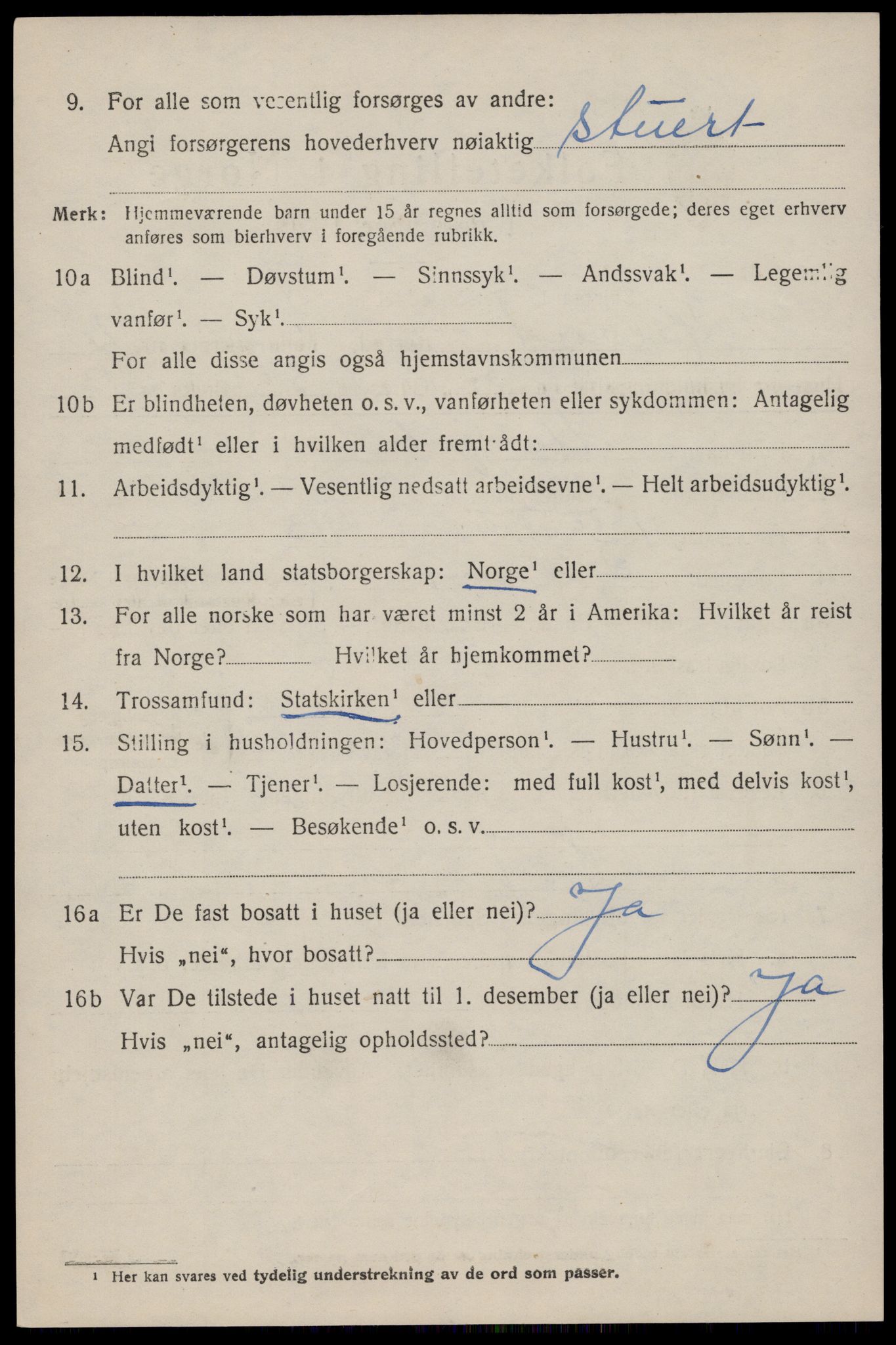 SAST, 1920 census for Håland, 1920, p. 3006