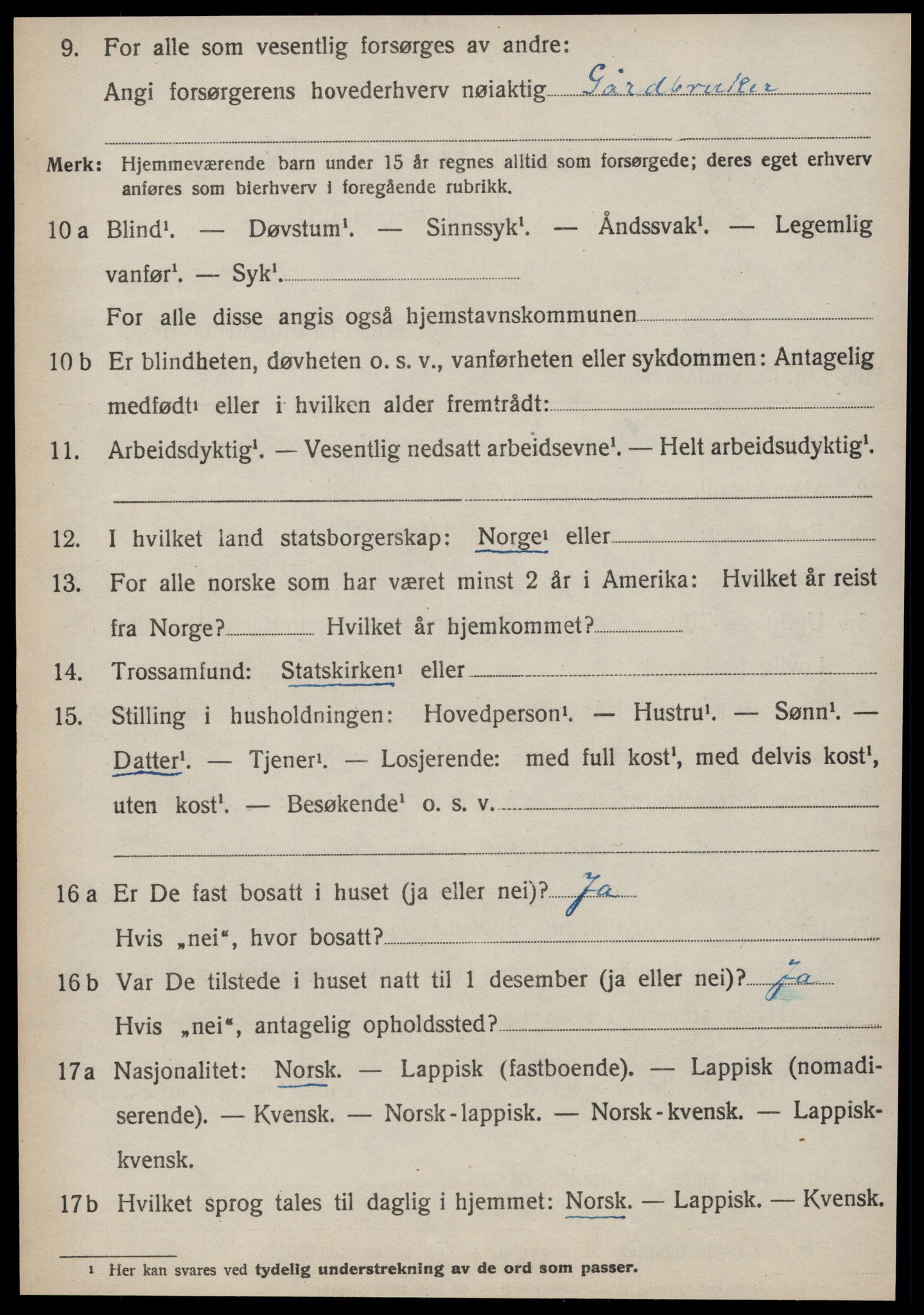 SAT, 1920 census for Orkland, 1920, p. 751