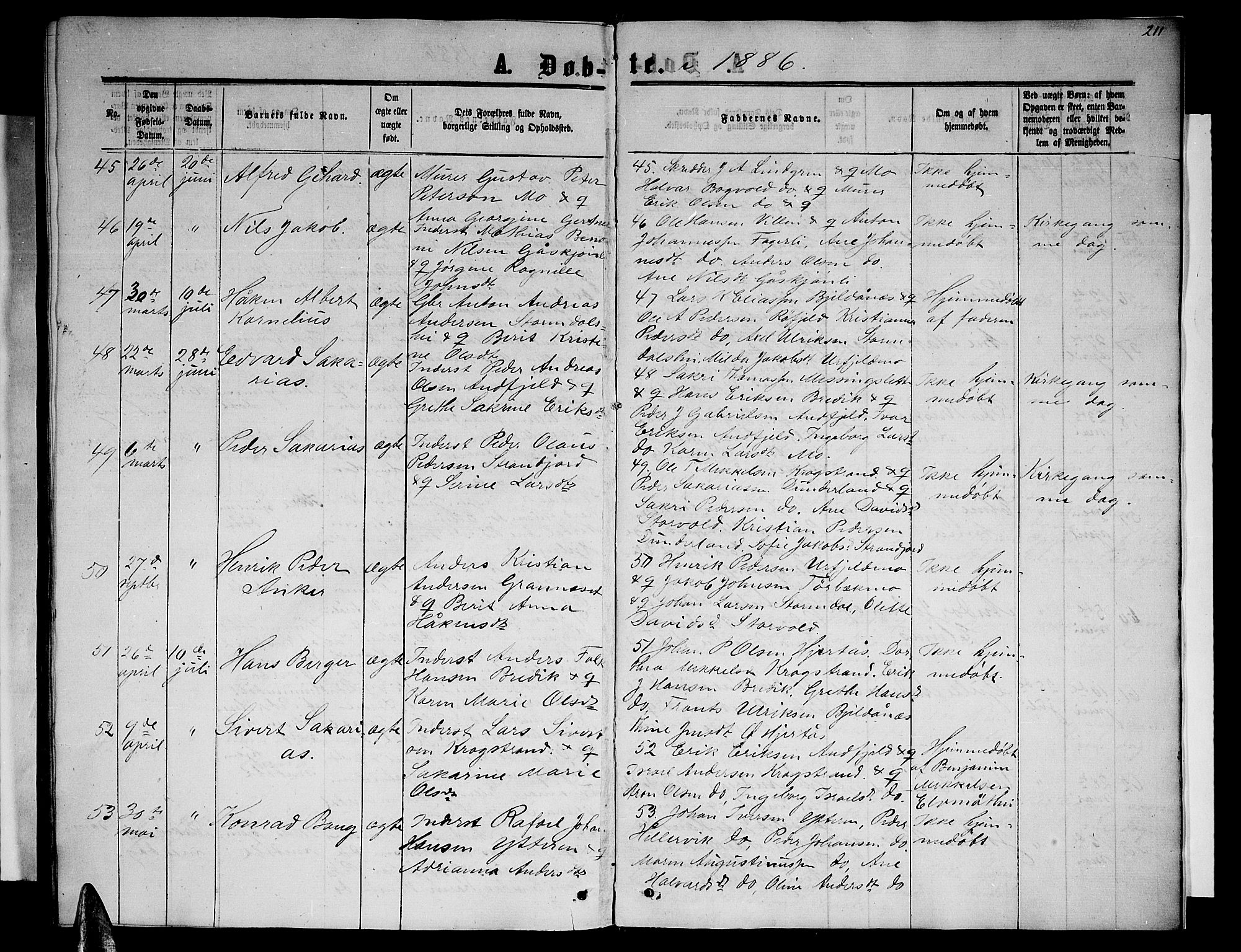 Ministerialprotokoller, klokkerbøker og fødselsregistre - Nordland, AV/SAT-A-1459/827/L0415: Parish register (copy) no. 827C04, 1864-1886, p. 211