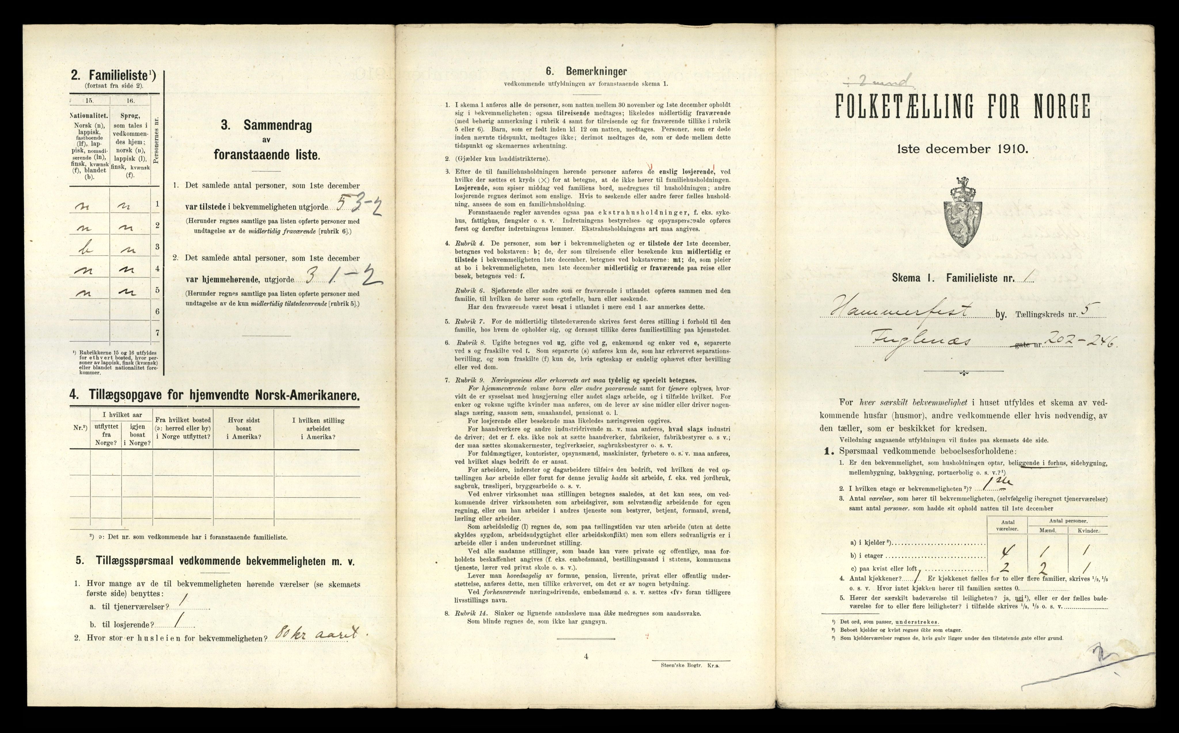 RA, 1910 census for Hammerfest, 1910, p. 1370