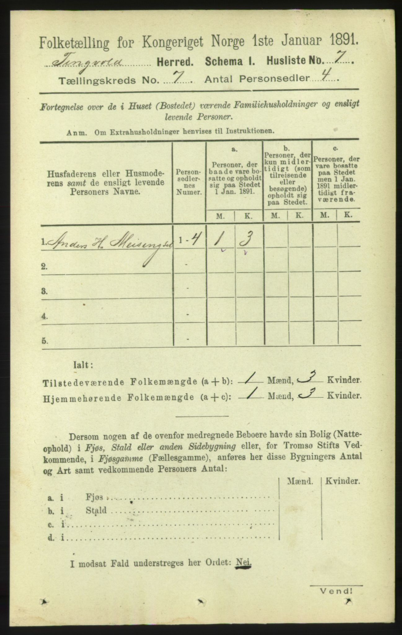 RA, 1891 census for 1560 Tingvoll, 1891, p. 2840
