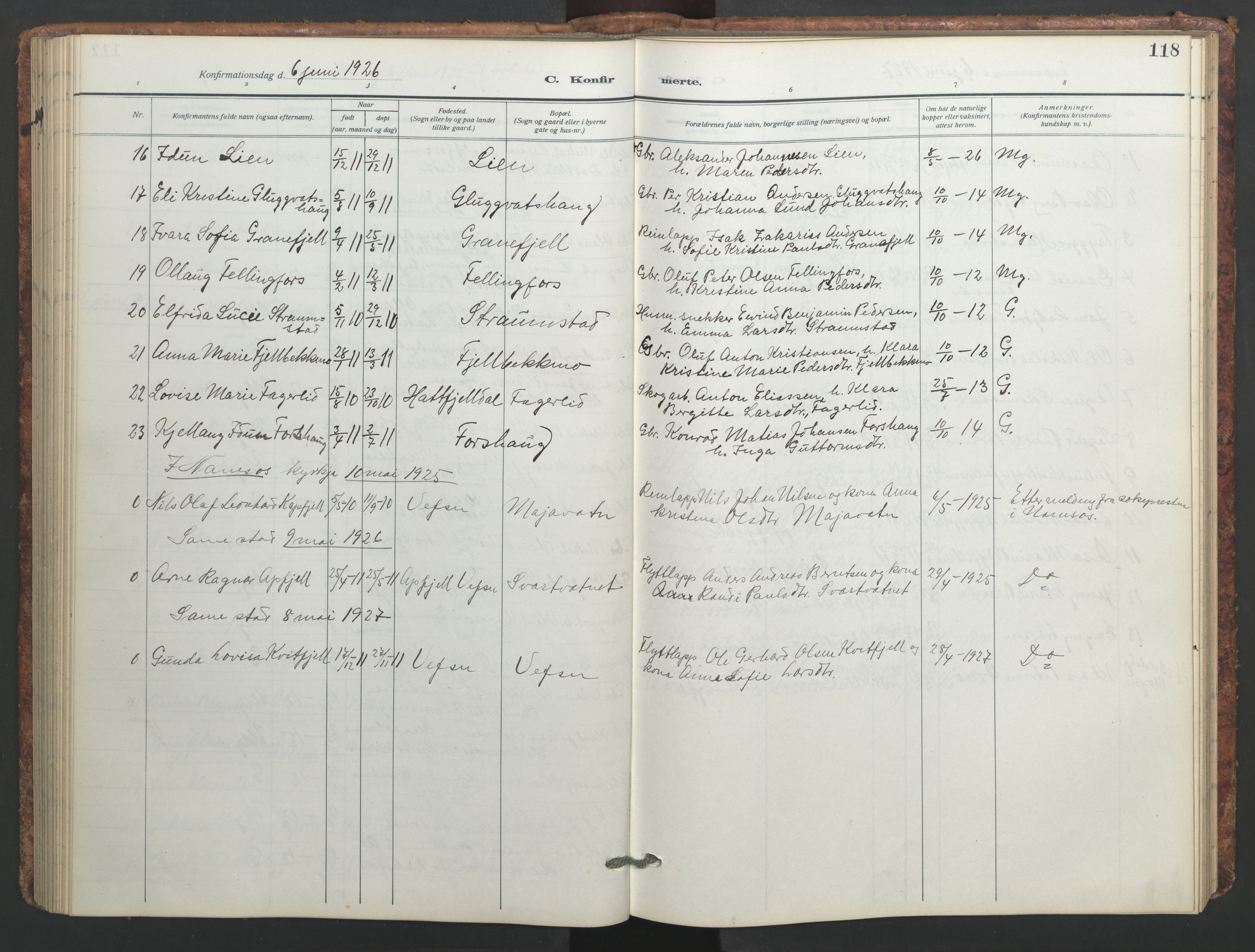 Ministerialprotokoller, klokkerbøker og fødselsregistre - Nordland, SAT/A-1459/824/L0341: Parish register (copy) no. 824C01, 1916-1957, p. 118