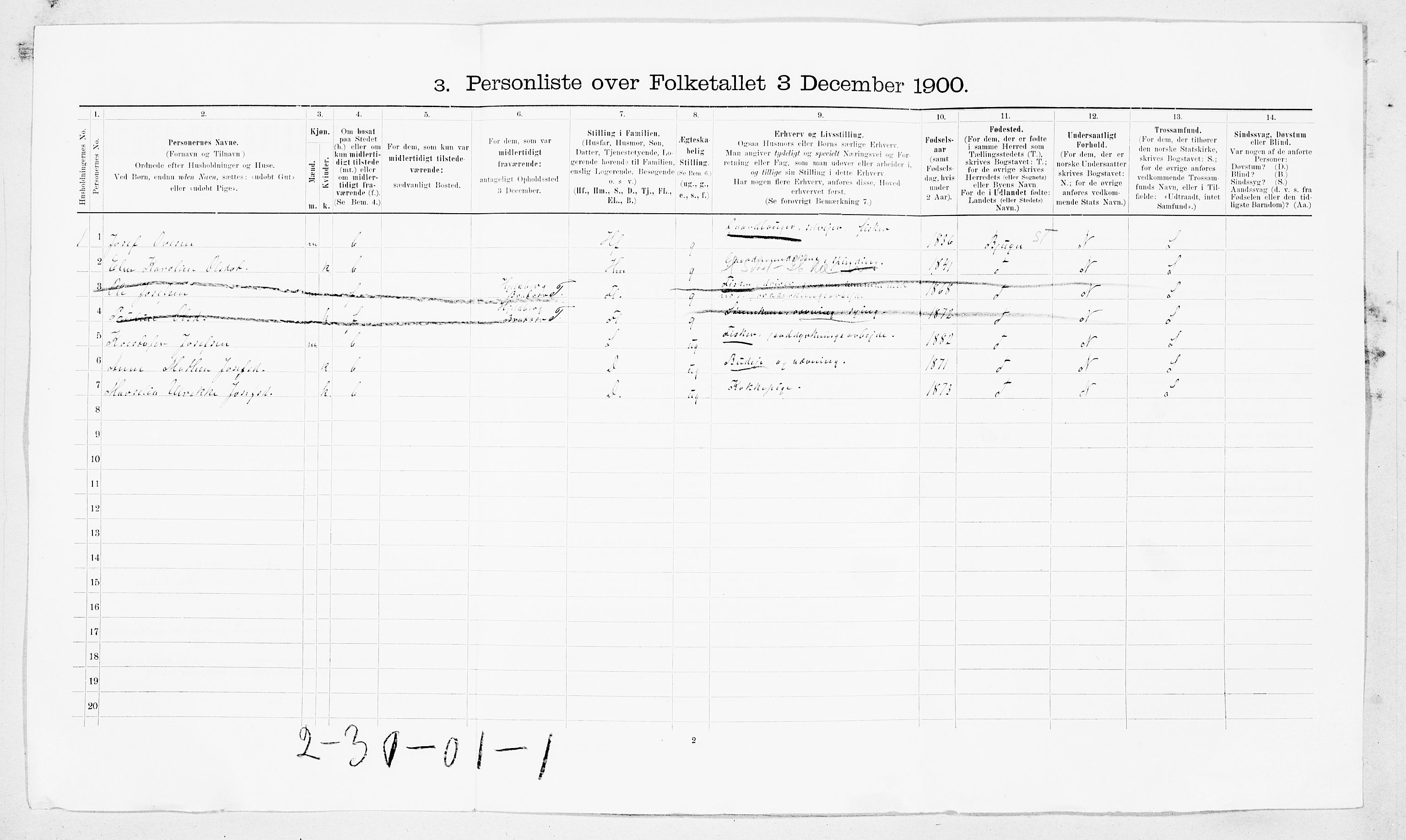 SAT, 1900 census for Edøy, 1900, p. 33