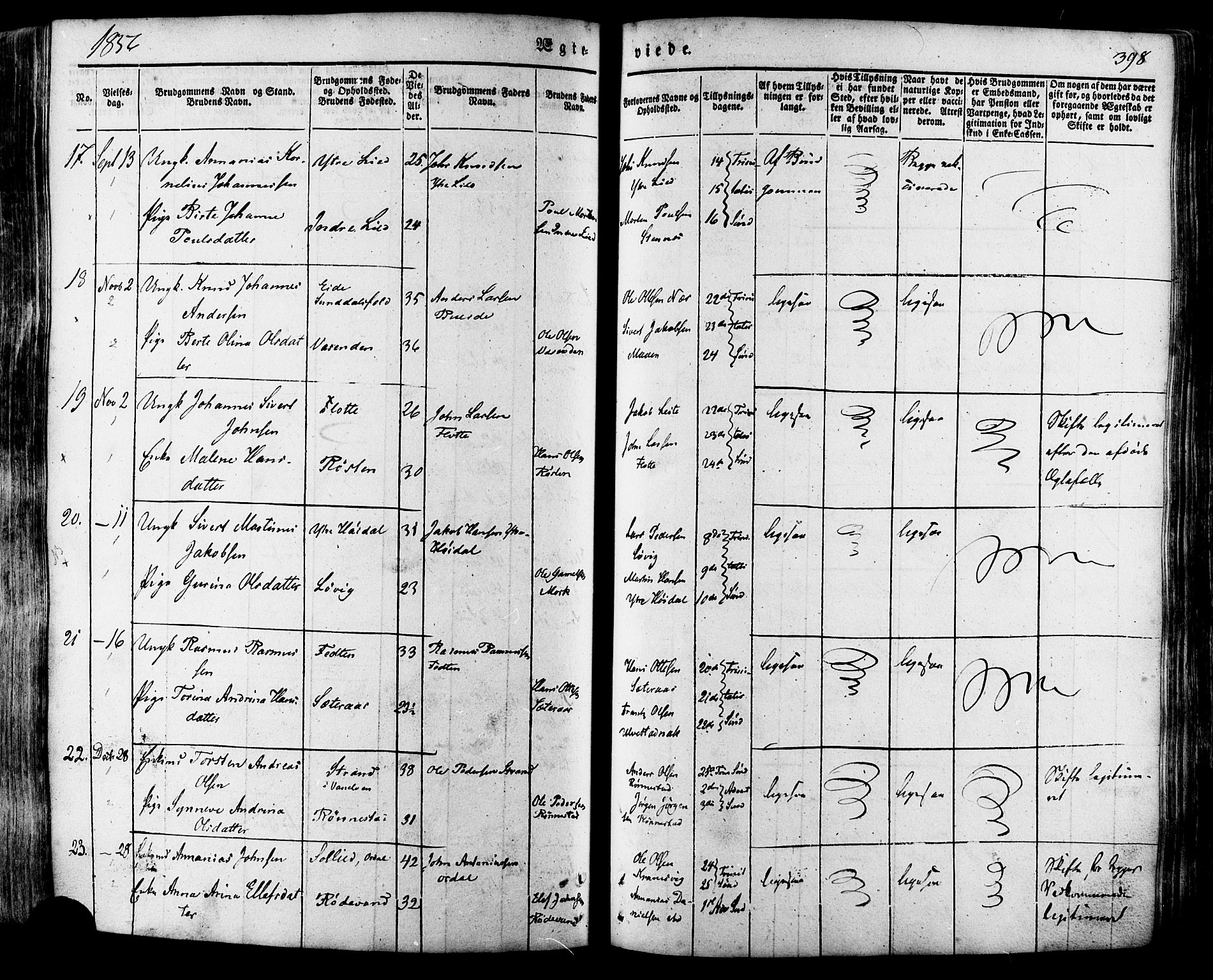 Ministerialprotokoller, klokkerbøker og fødselsregistre - Møre og Romsdal, SAT/A-1454/511/L0140: Parish register (official) no. 511A07, 1851-1878, p. 398