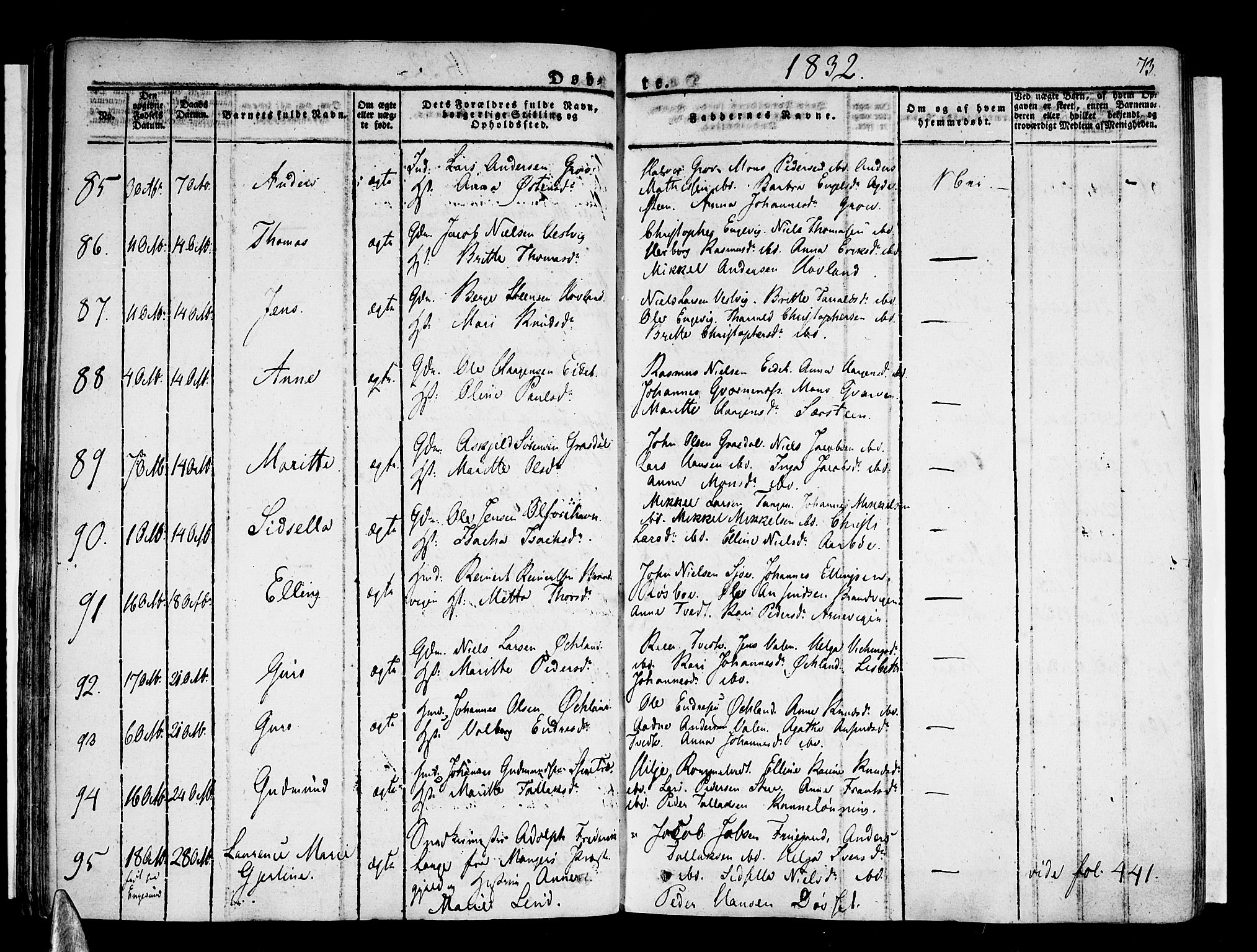 Stord sokneprestembete, SAB/A-78201/H/Haa: Parish register (official) no. A 6, 1826-1840, p. 73