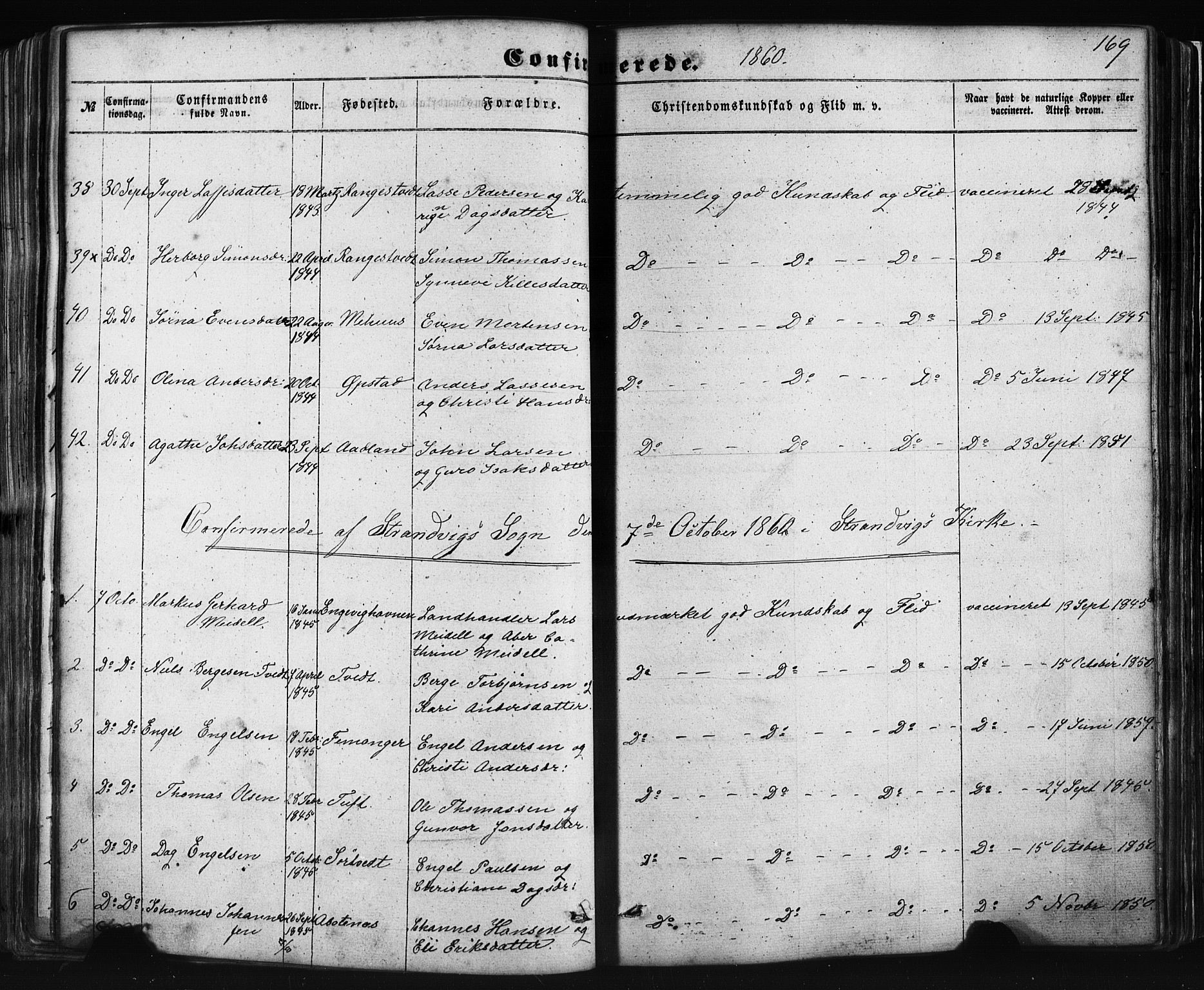 Fusa sokneprestembete, SAB/A-75401/H/Haa: Parish register (official) no. A 1I, 1855-1879, p. 169