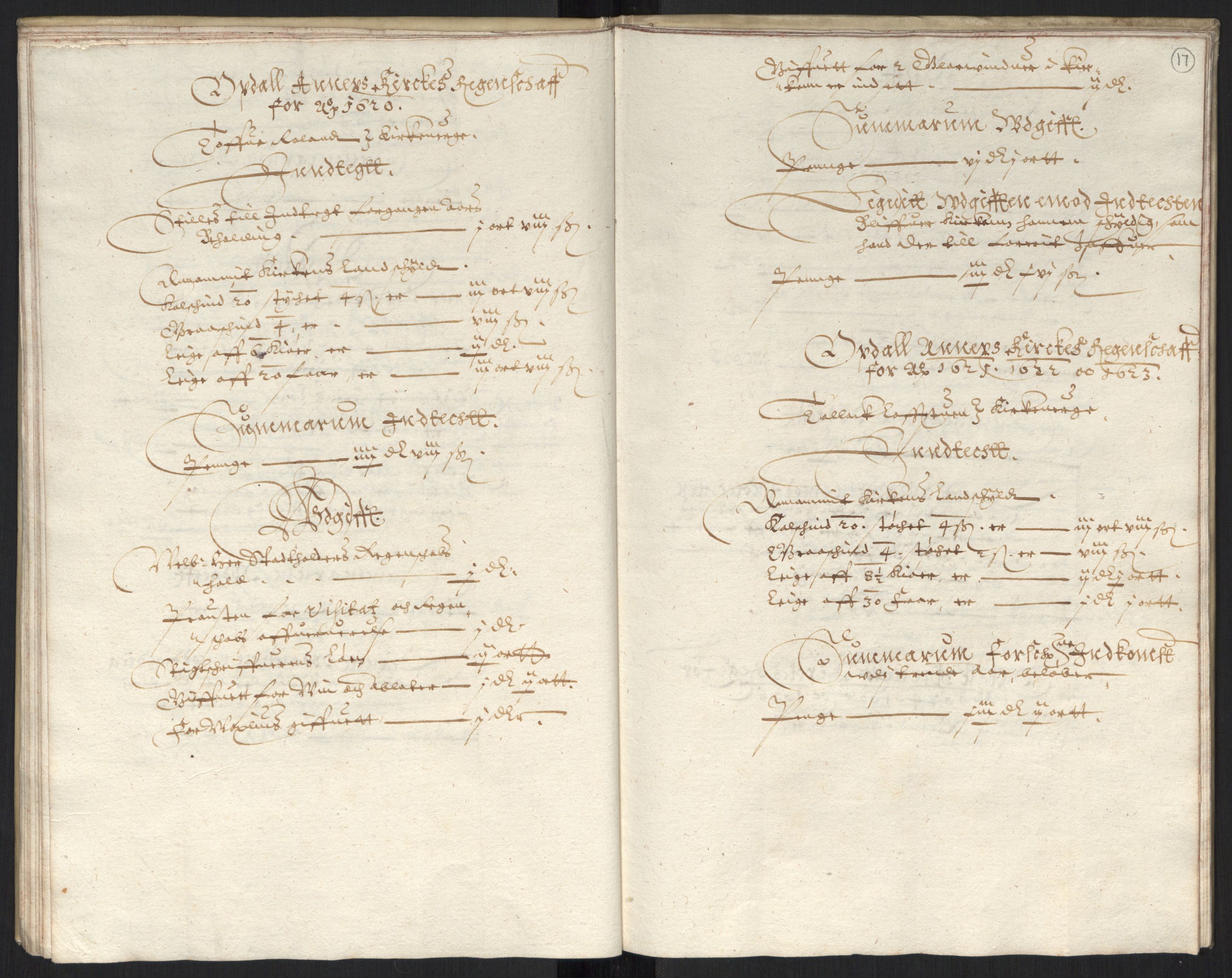 Rentekammeret inntil 1814, Reviderte regnskaper, Kirkeregnskap, AV/RA-EA-4067/Ra/L0004/0004: Kirkeregnskap / Noen resterende kirkeregnskaper for Oslo stift i Jens Juels tid, 1615-1628, p. 16b-17a
