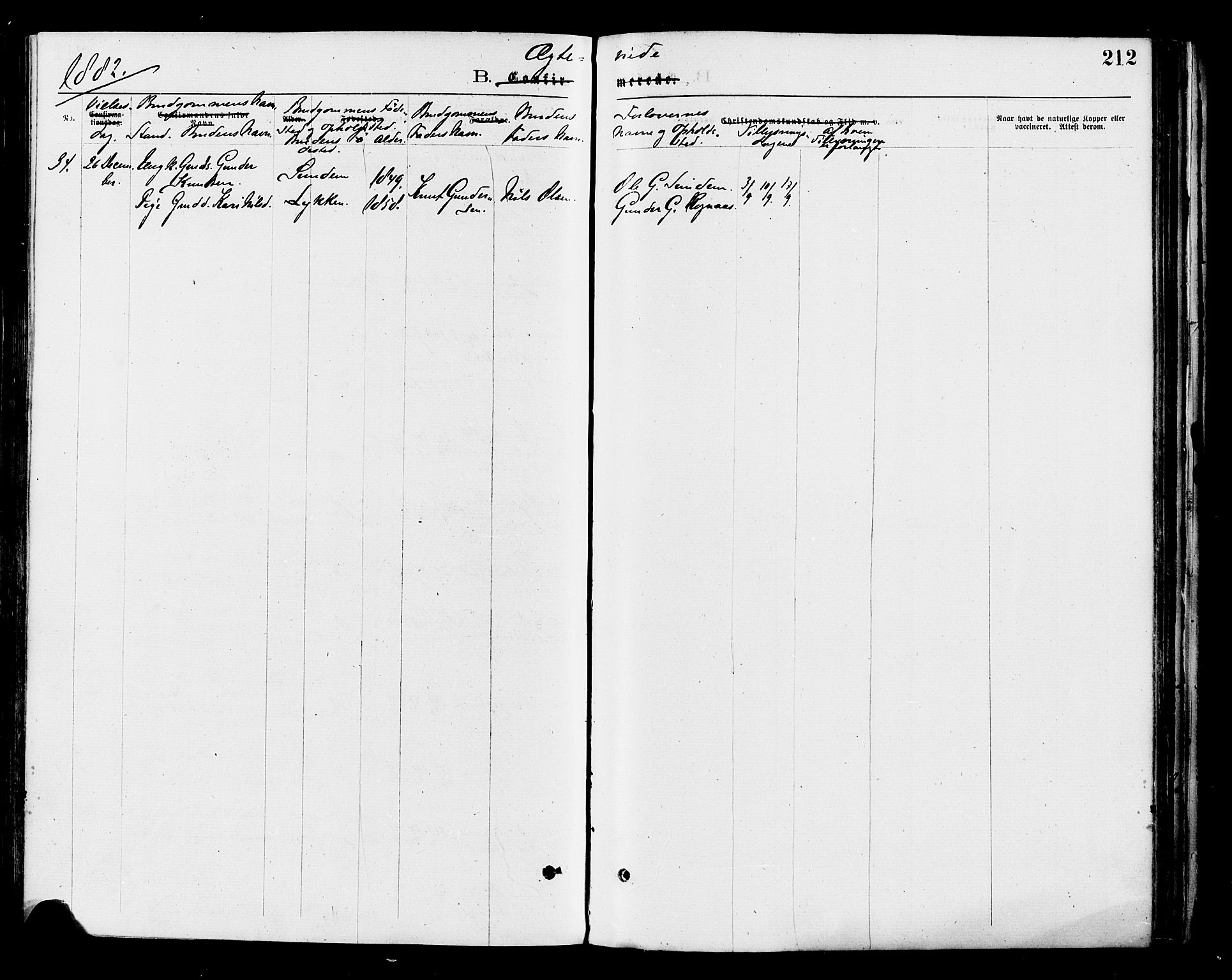 Nord-Aurdal prestekontor, AV/SAH-PREST-132/H/Ha/Haa/L0009: Parish register (official) no. 9, 1876-1882, p. 212