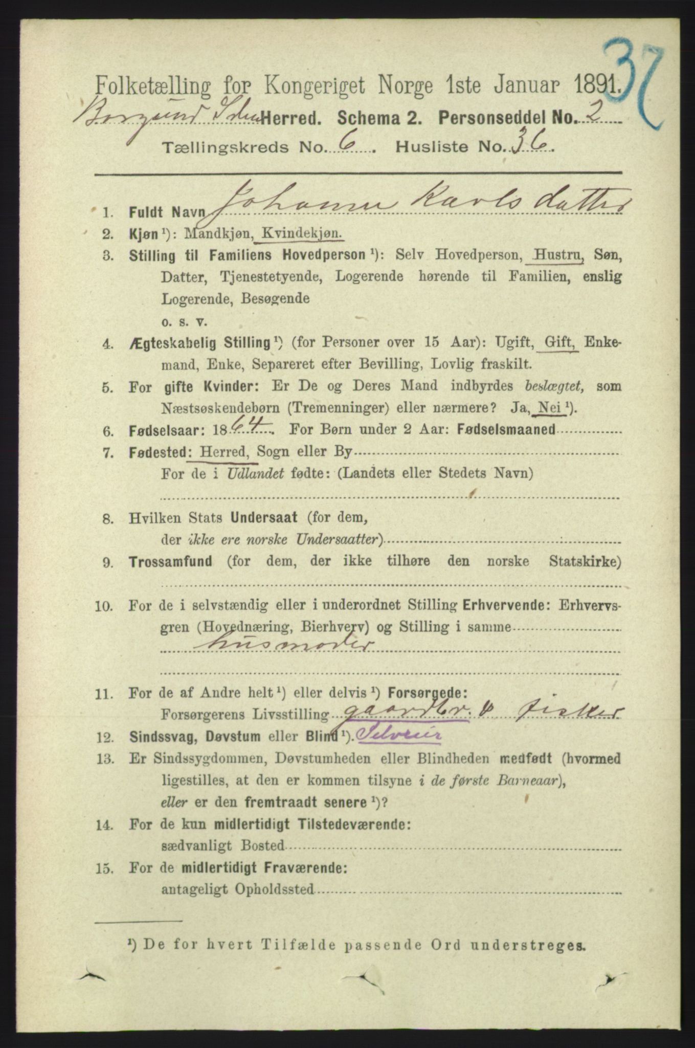 RA, 1891 census for 1531 Borgund, 1891, p. 1795