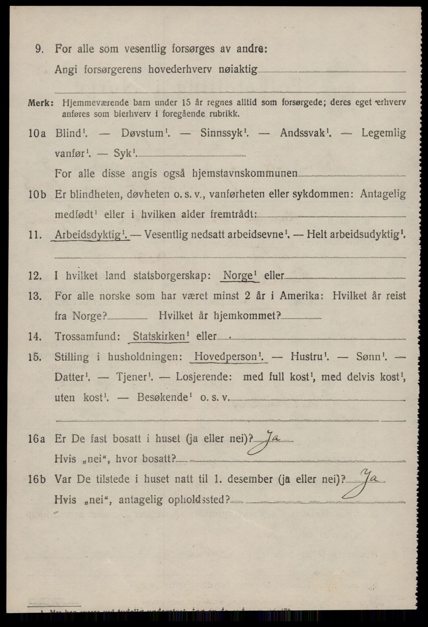 SAT, 1920 census for Stangvik, 1920, p. 1997