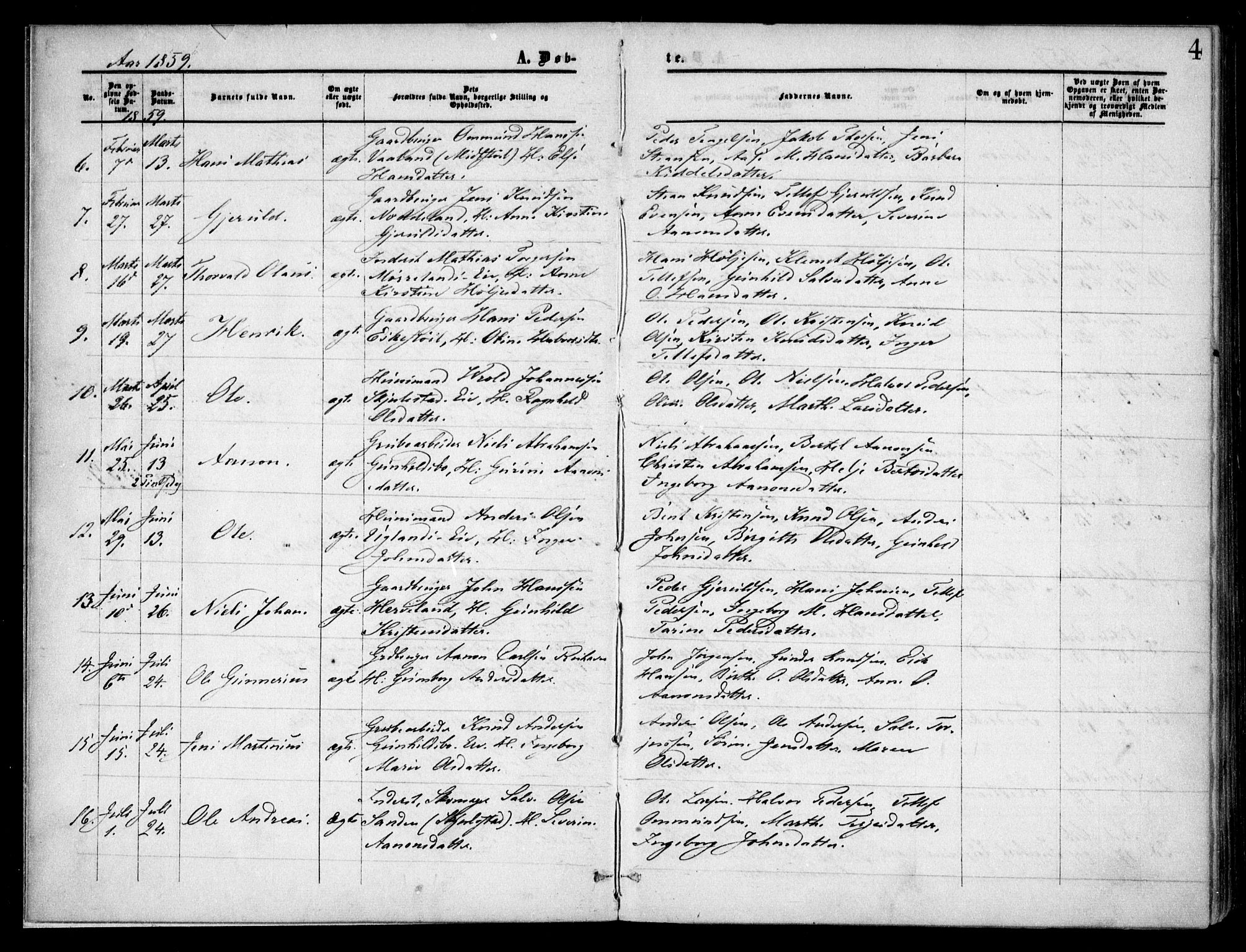 Austre Moland sokneprestkontor, SAK/1111-0001/F/Fa/Faa/L0008: Parish register (official) no. A 8, 1858-1868, p. 4