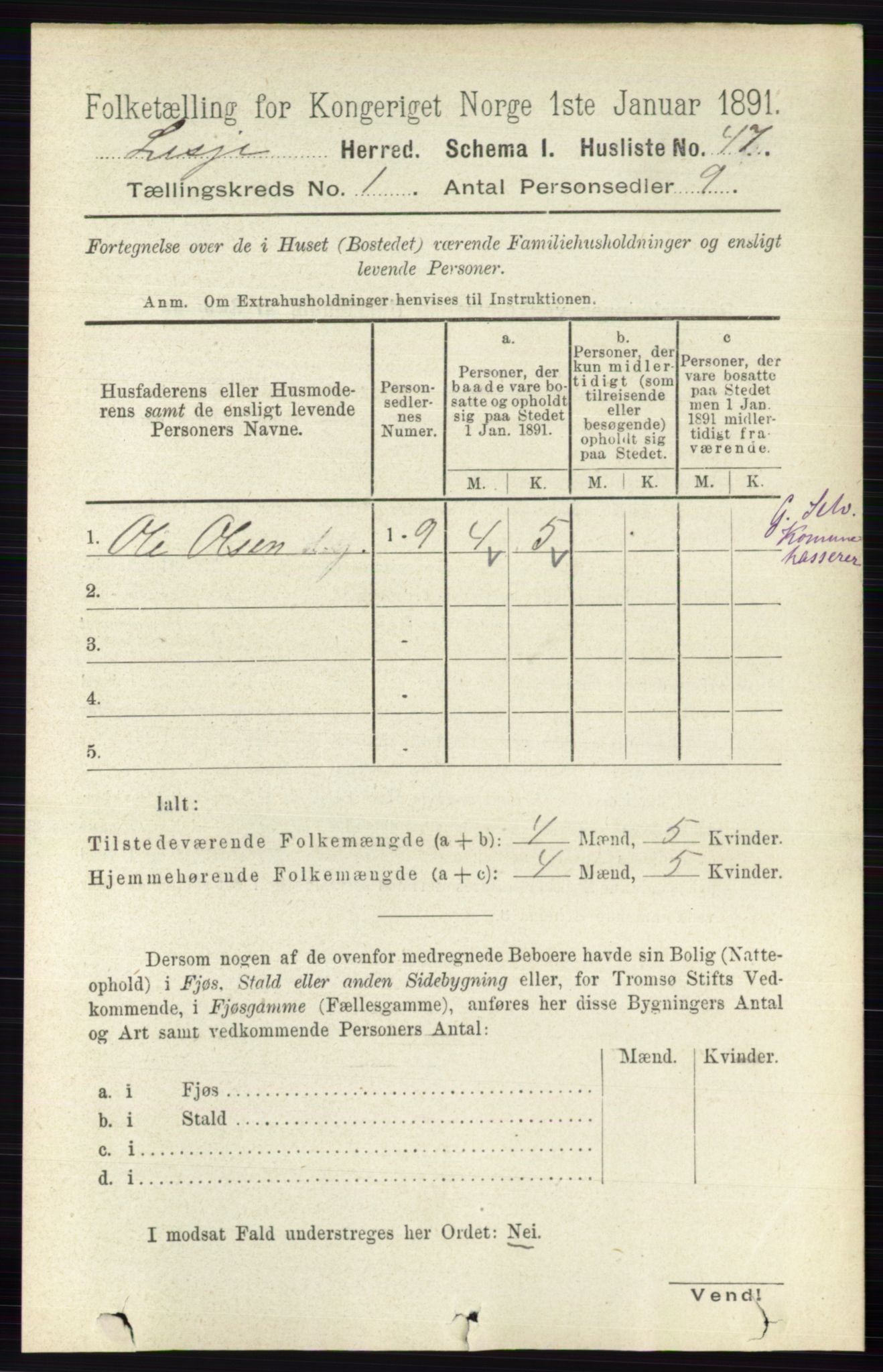 RA, 1891 census for 0512 Lesja, 1891, p. 72