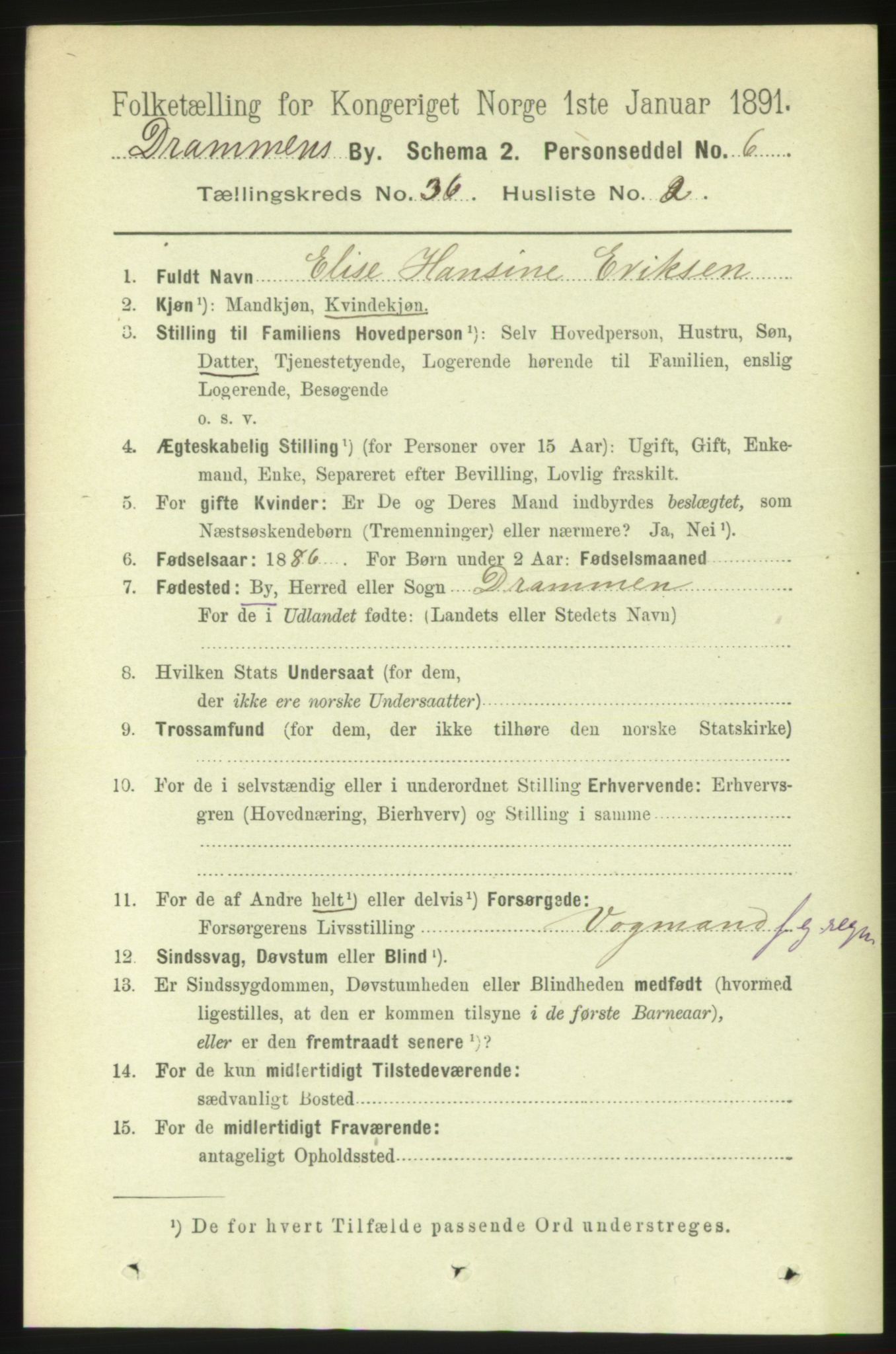 RA, 1891 census for 0602 Drammen, 1891, p. 22166