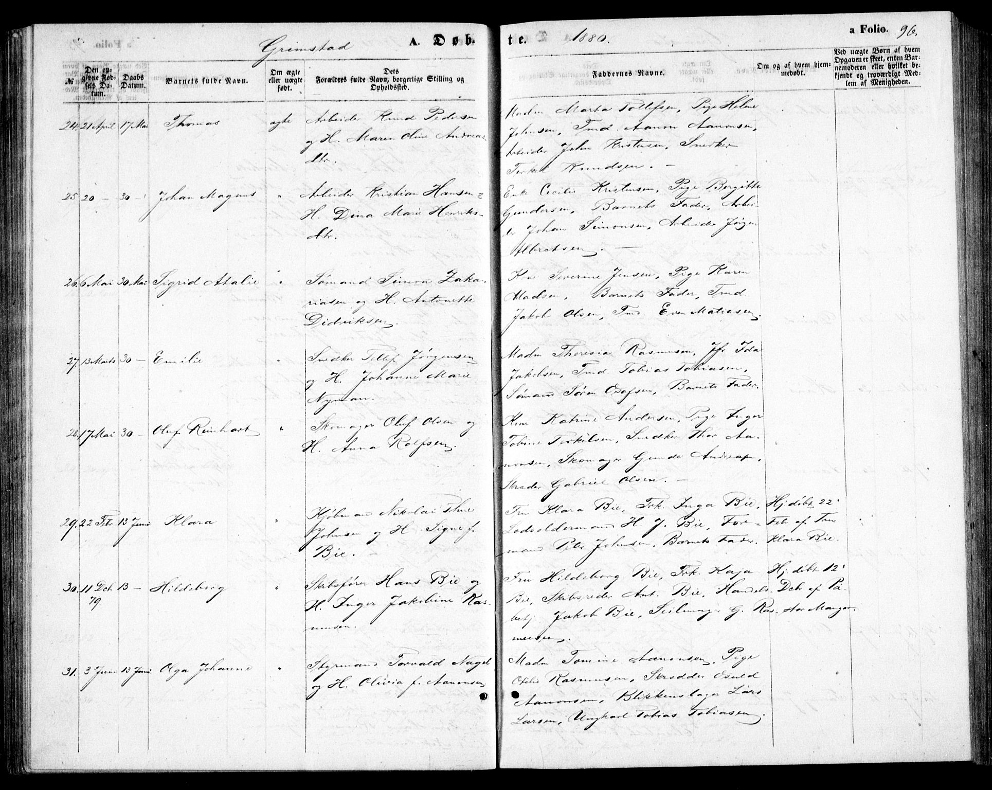 Fjære sokneprestkontor, AV/SAK-1111-0011/F/Fb/L0009: Parish register (copy) no. B 9, 1867-1870, p. 96