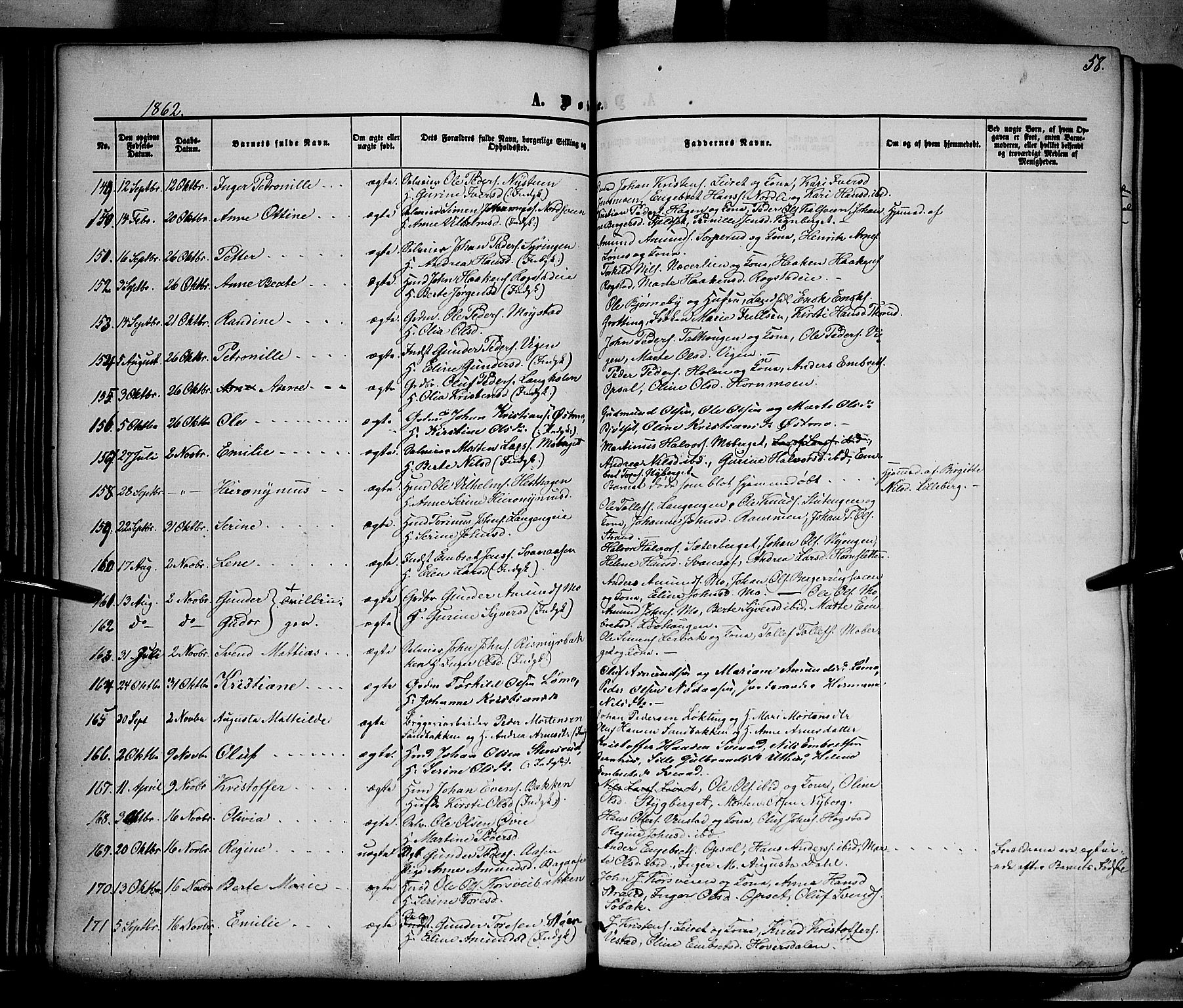 Elverum prestekontor, AV/SAH-PREST-044/H/Ha/Haa/L0010: Parish register (official) no. 10, 1857-1868, p. 58