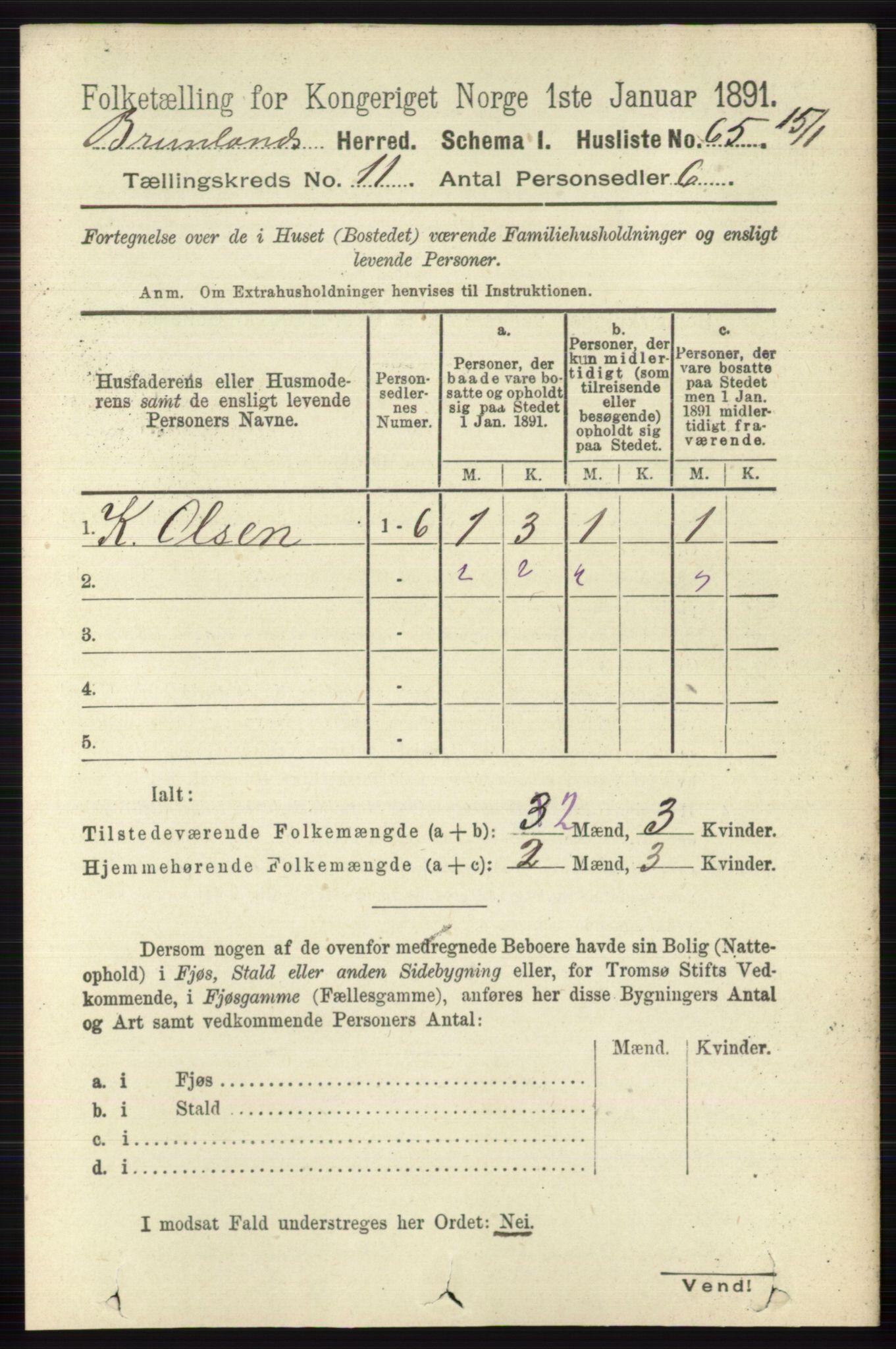 RA, 1891 census for 0726 Brunlanes, 1891, p. 5356