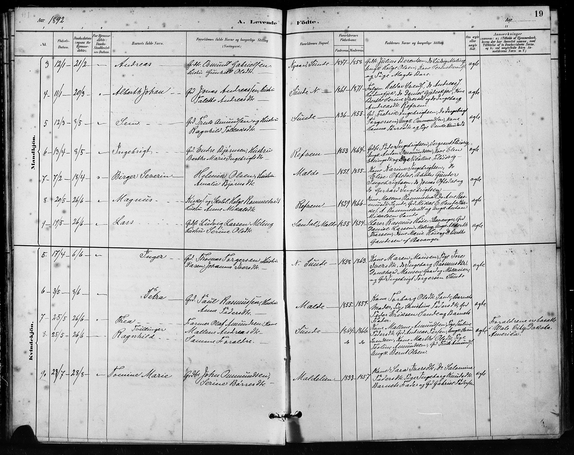 Håland sokneprestkontor, AV/SAST-A-101802/001/30BA/L0011: Parish register (official) no. A 10, 1883-1900, p. 19