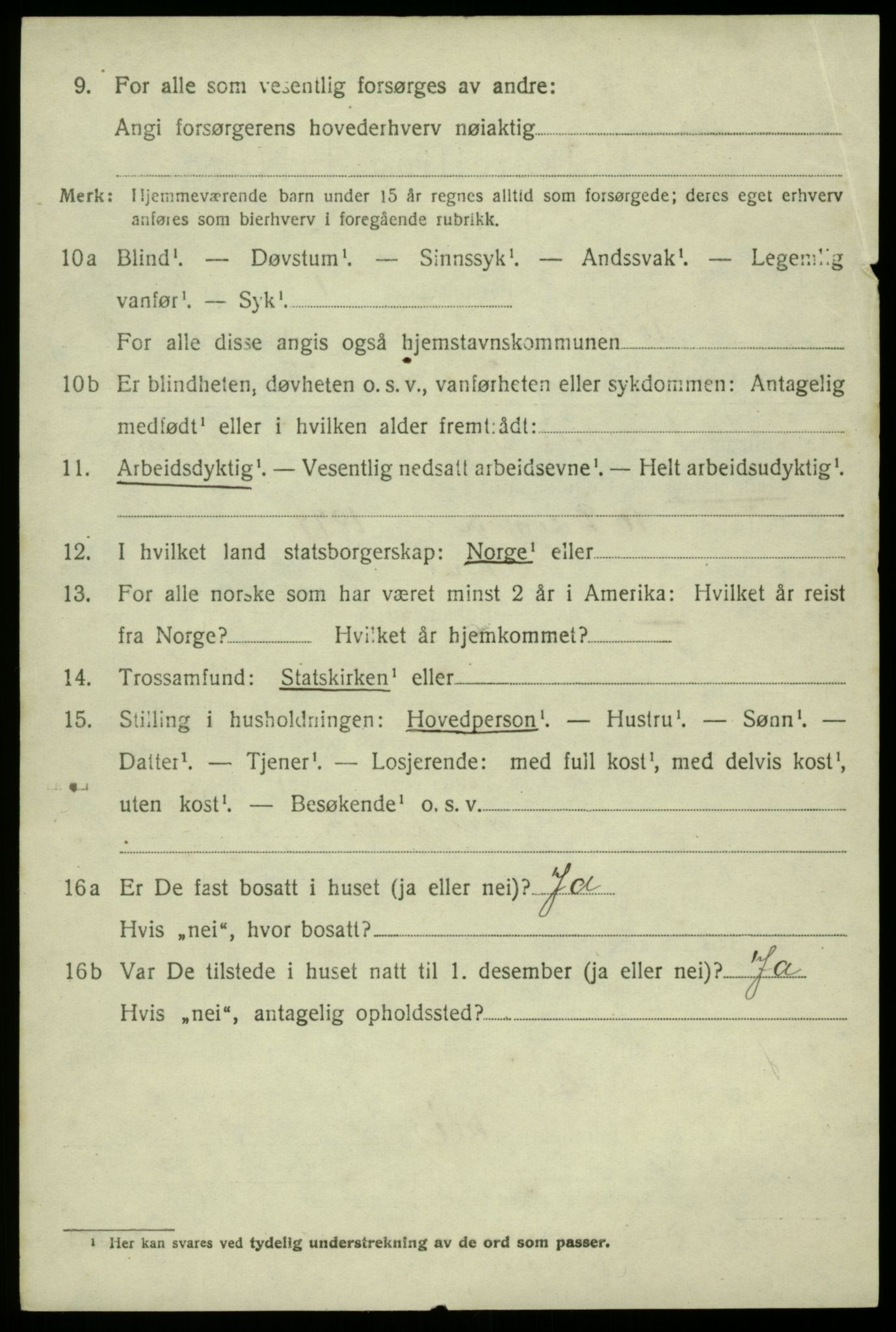 SAB, 1920 census for Røldal, 1920, p. 1666