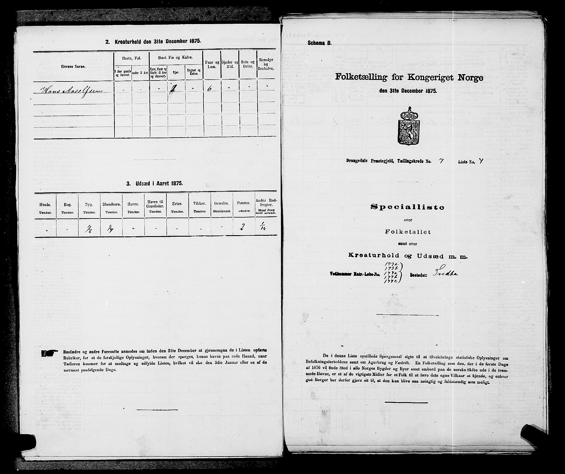 SAKO, 1875 census for 0817P Drangedal, 1875, p. 674