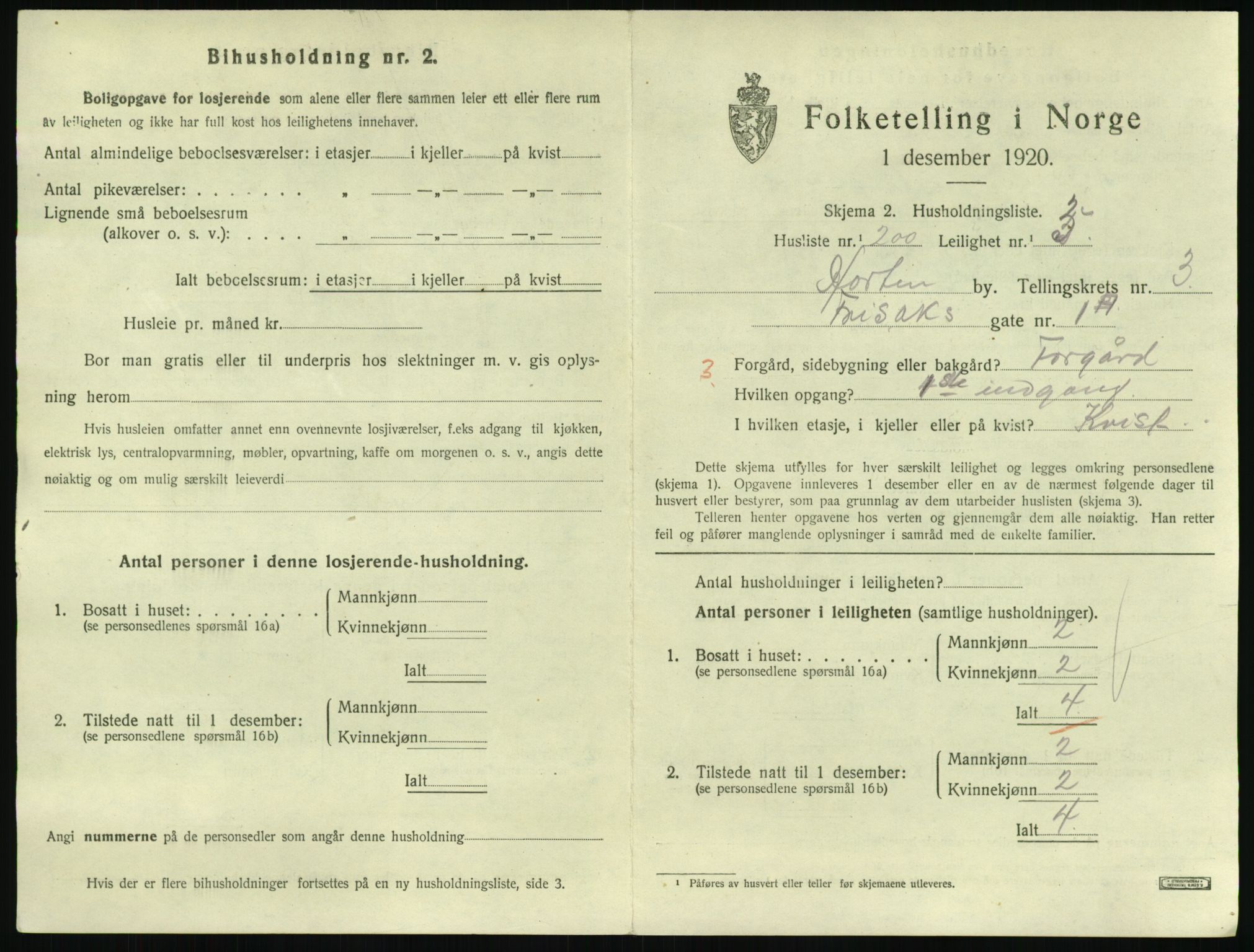 SAKO, 1920 census for Horten, 1920, p. 4773