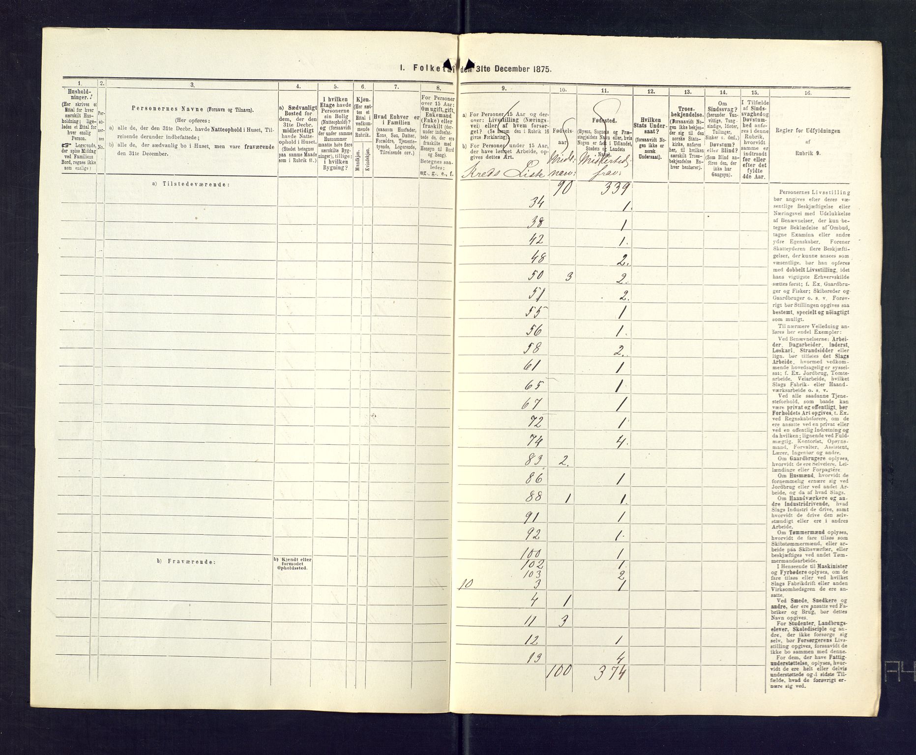 SAKO, 1875 census for 0724L Sandeherred/Sandeherred, 1875, p. 76