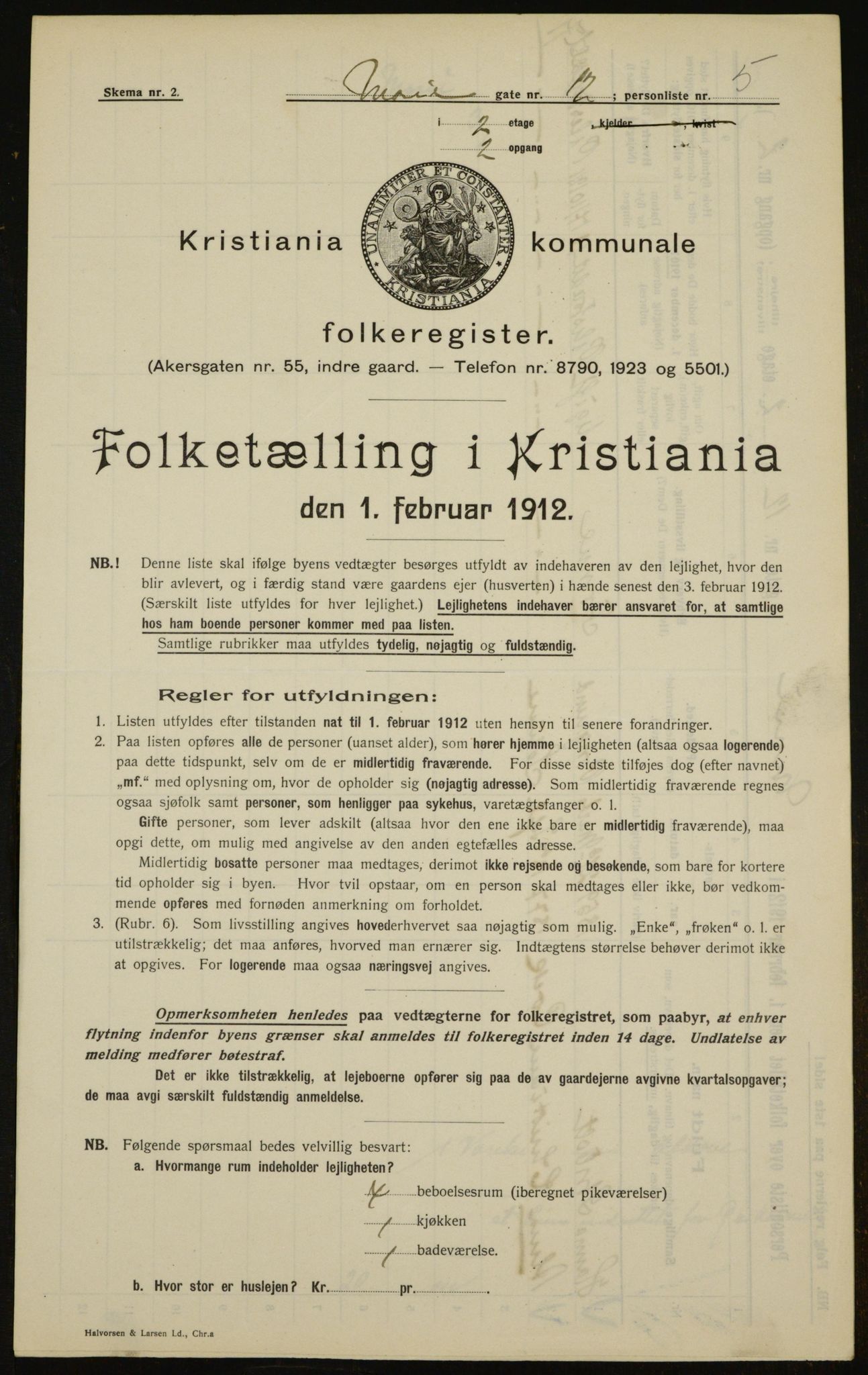 OBA, Municipal Census 1912 for Kristiania, 1912, p. 63349