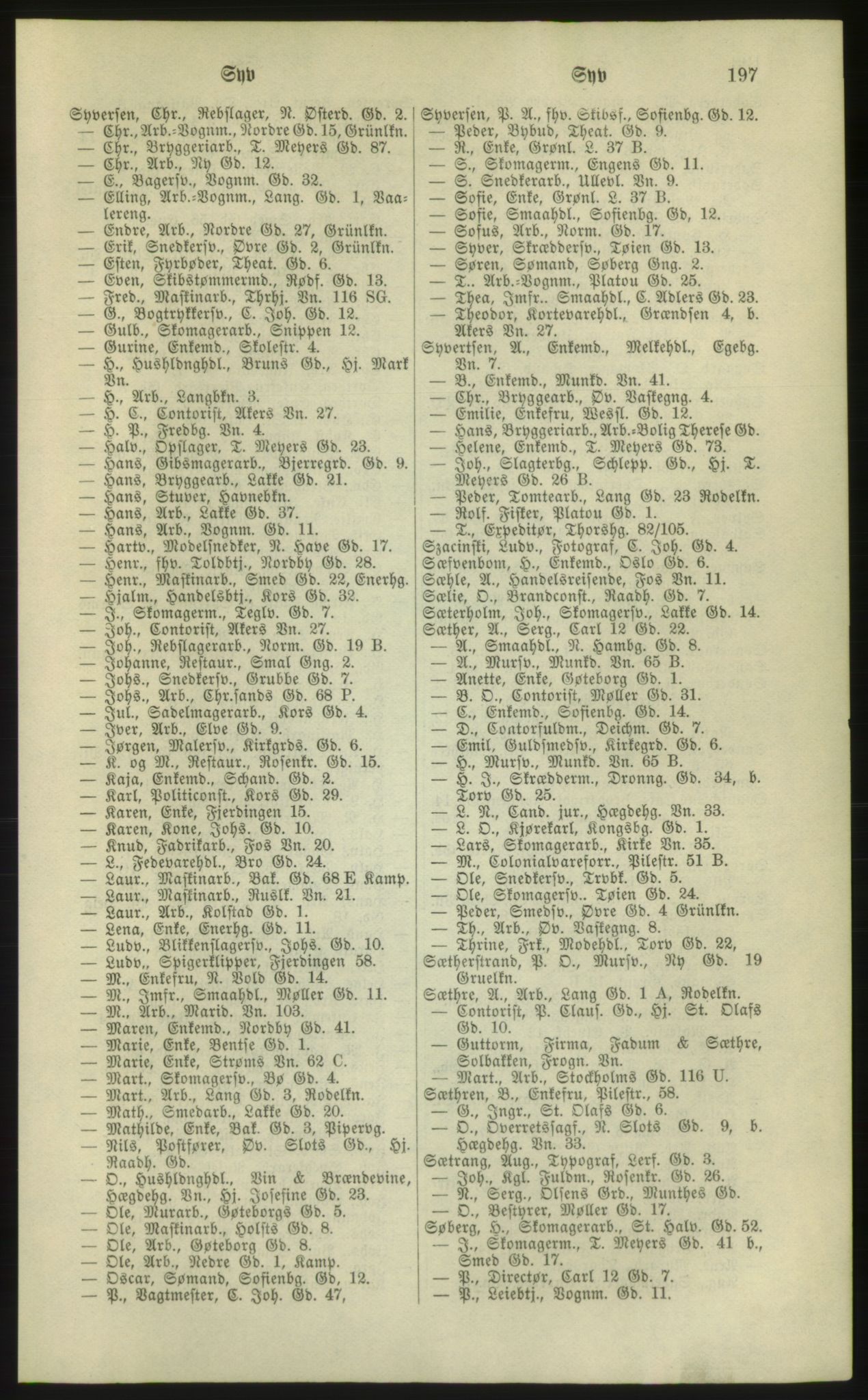 Kristiania/Oslo adressebok, PUBL/-, 1881, p. 197