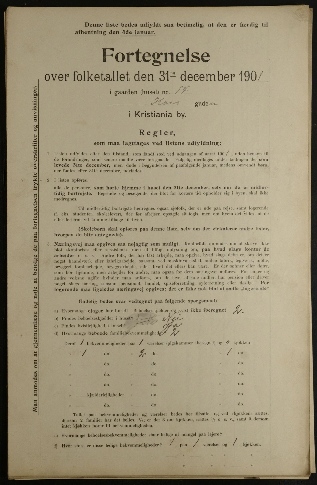OBA, Municipal Census 1901 for Kristiania, 1901, p. 8263